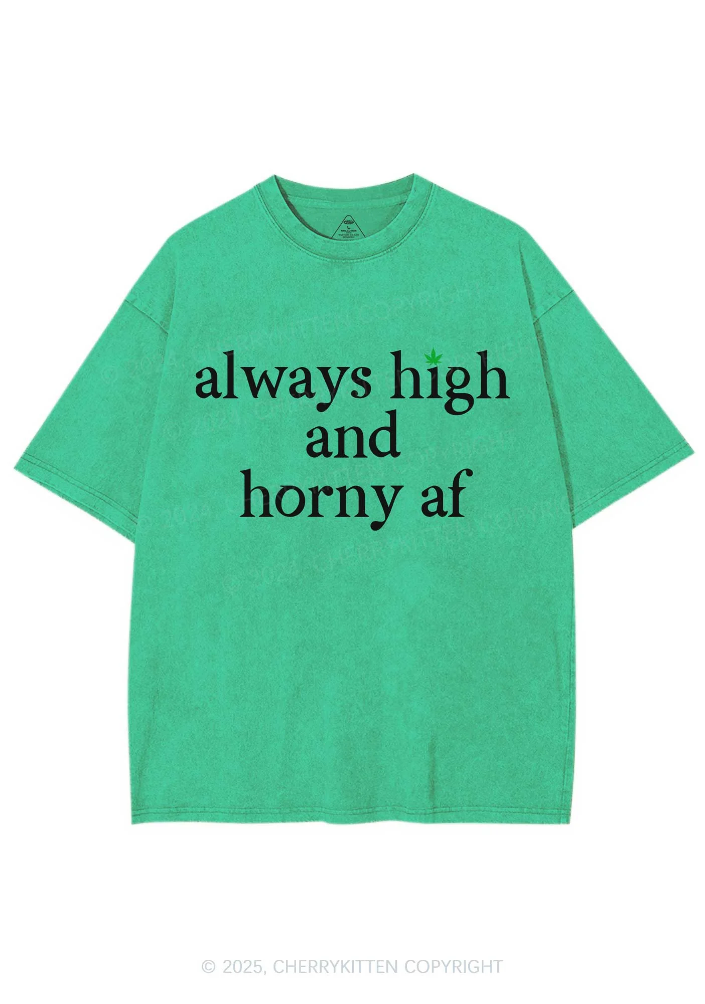 Always High Y2K Shirts Washed Tee Cherrykitten - Image 6