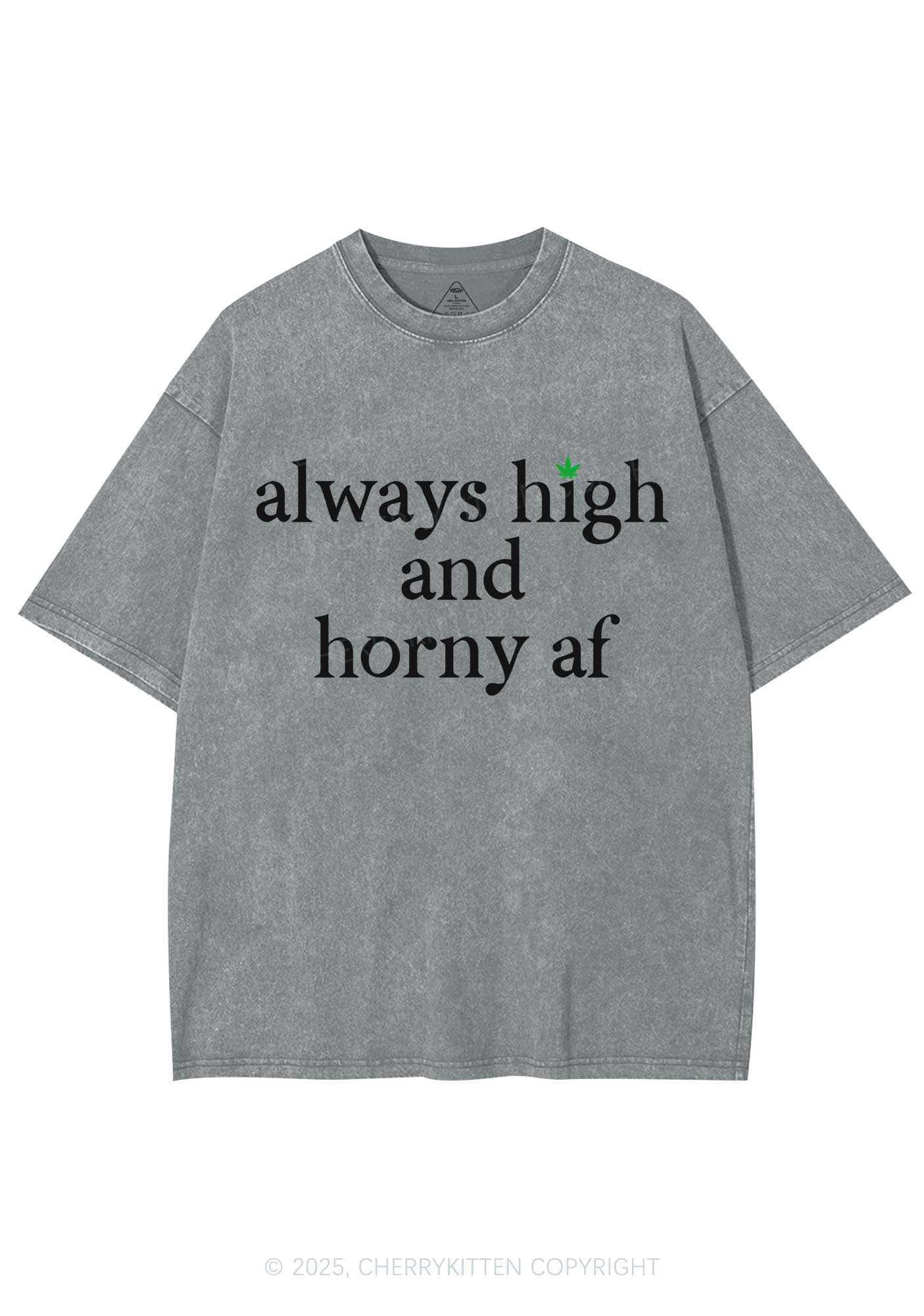 Always High Y2K Shirts Washed Tee Cherrykitten - Image 7