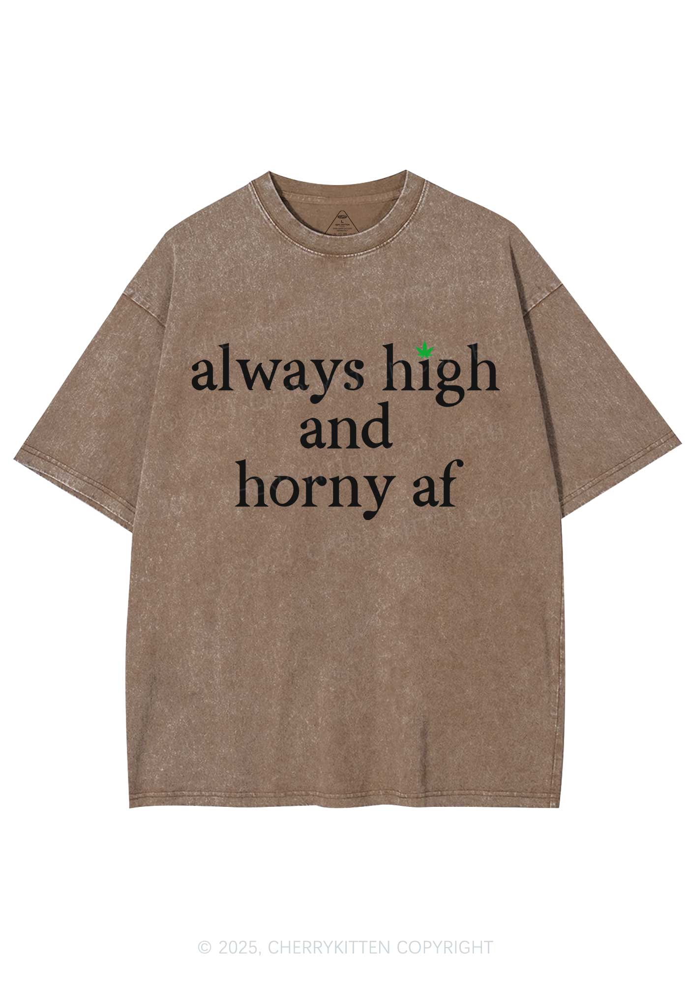 Always High Y2K Shirts Washed Tee Cherrykitten - Image 8