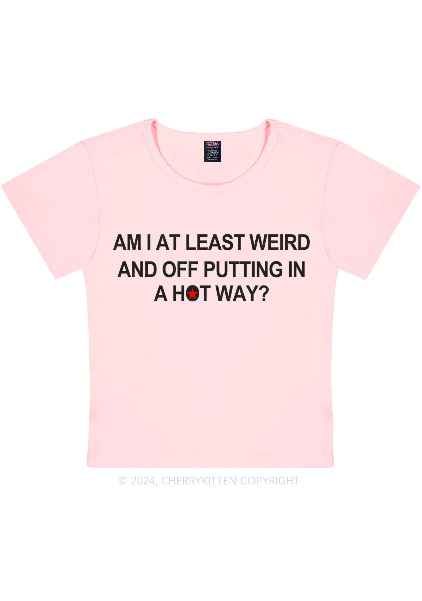Am I Weird Y2K Baby Tee Cherrykitten - Image 11