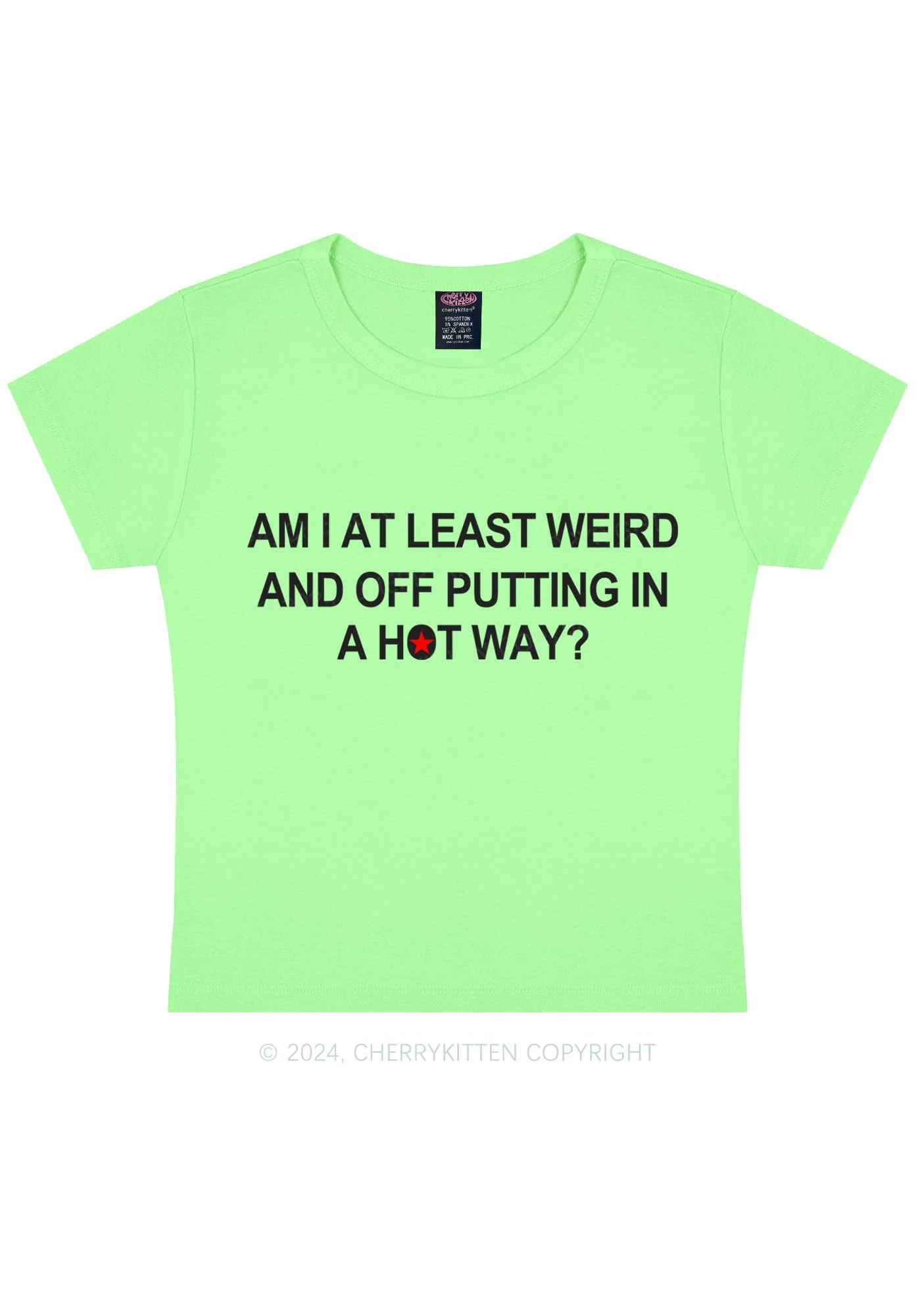 Am I Weird Y2K Baby Tee Cherrykitten - Image 12