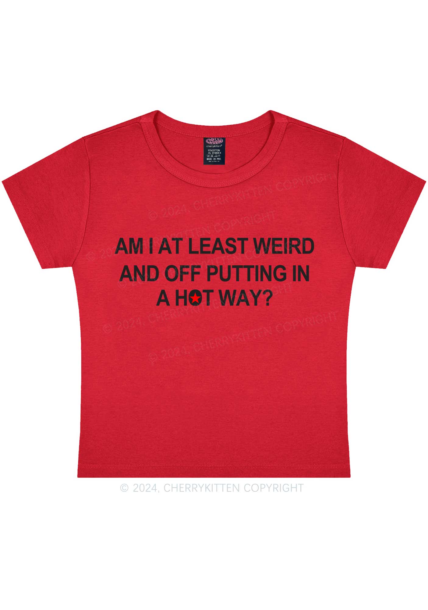 Am I Weird Y2K Baby Tee Cherrykitten - Image 6