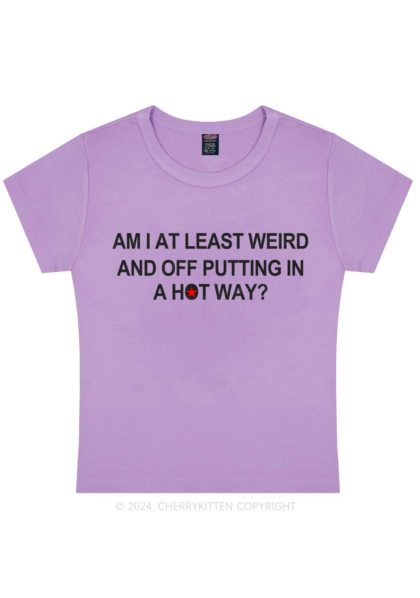 Am I Weird Y2K Baby Tee Cherrykitten - Image 7
