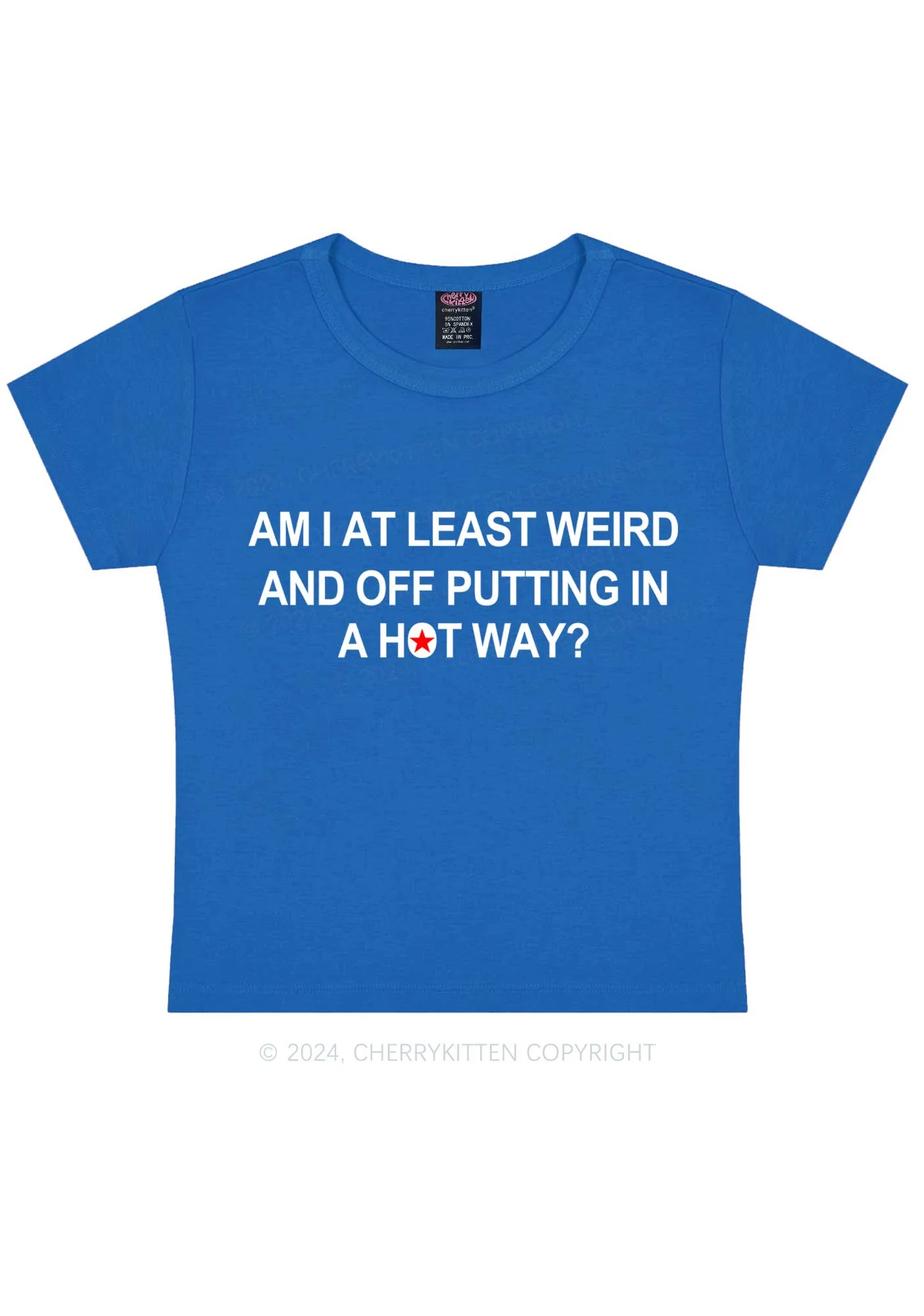 Am I Weird Y2K Baby Tee Cherrykitten - Image 9