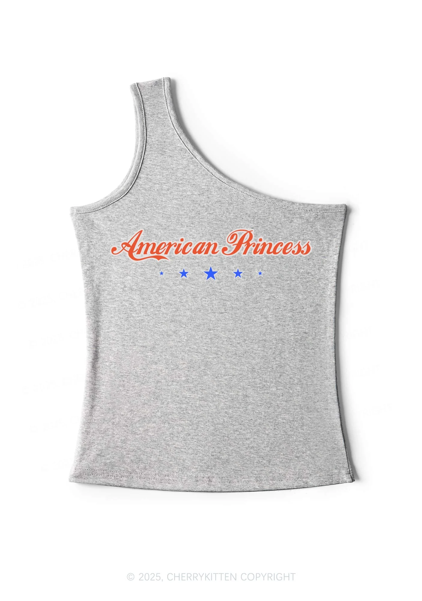 American Princess Y2K One Shoulder Tank Top Cherrykitten - Image 6