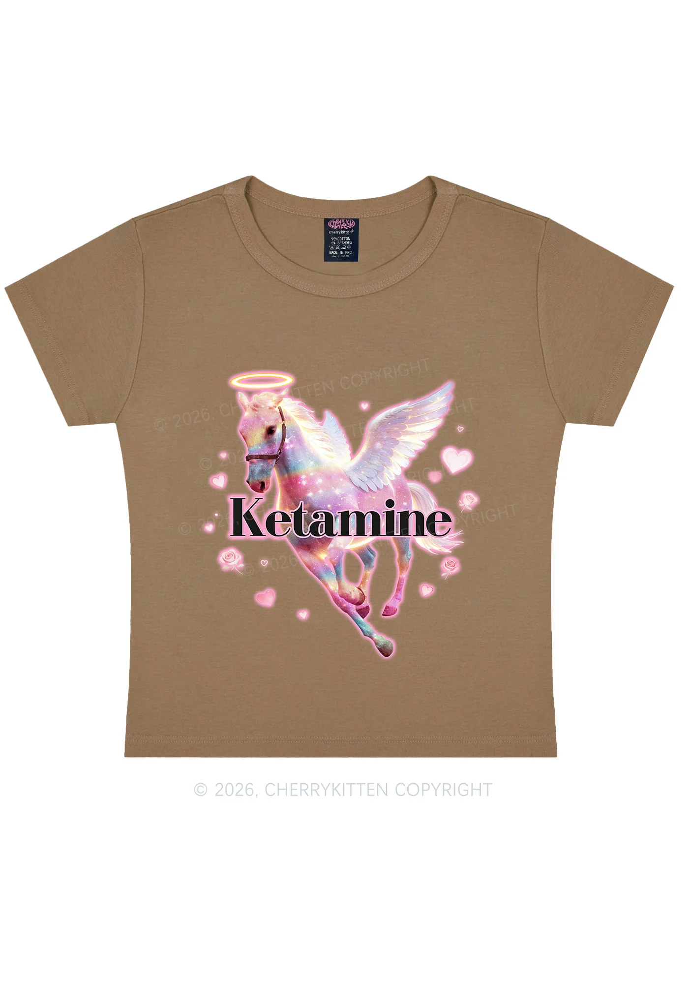 Angel K Horse Valentine's Day Y2K Baby Tee Cherrykitten - Image 10