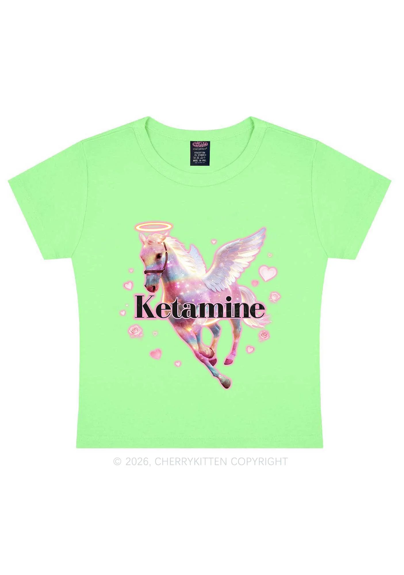 Angel K Horse Valentine's Day Y2K Baby Tee Cherrykitten - Image 12