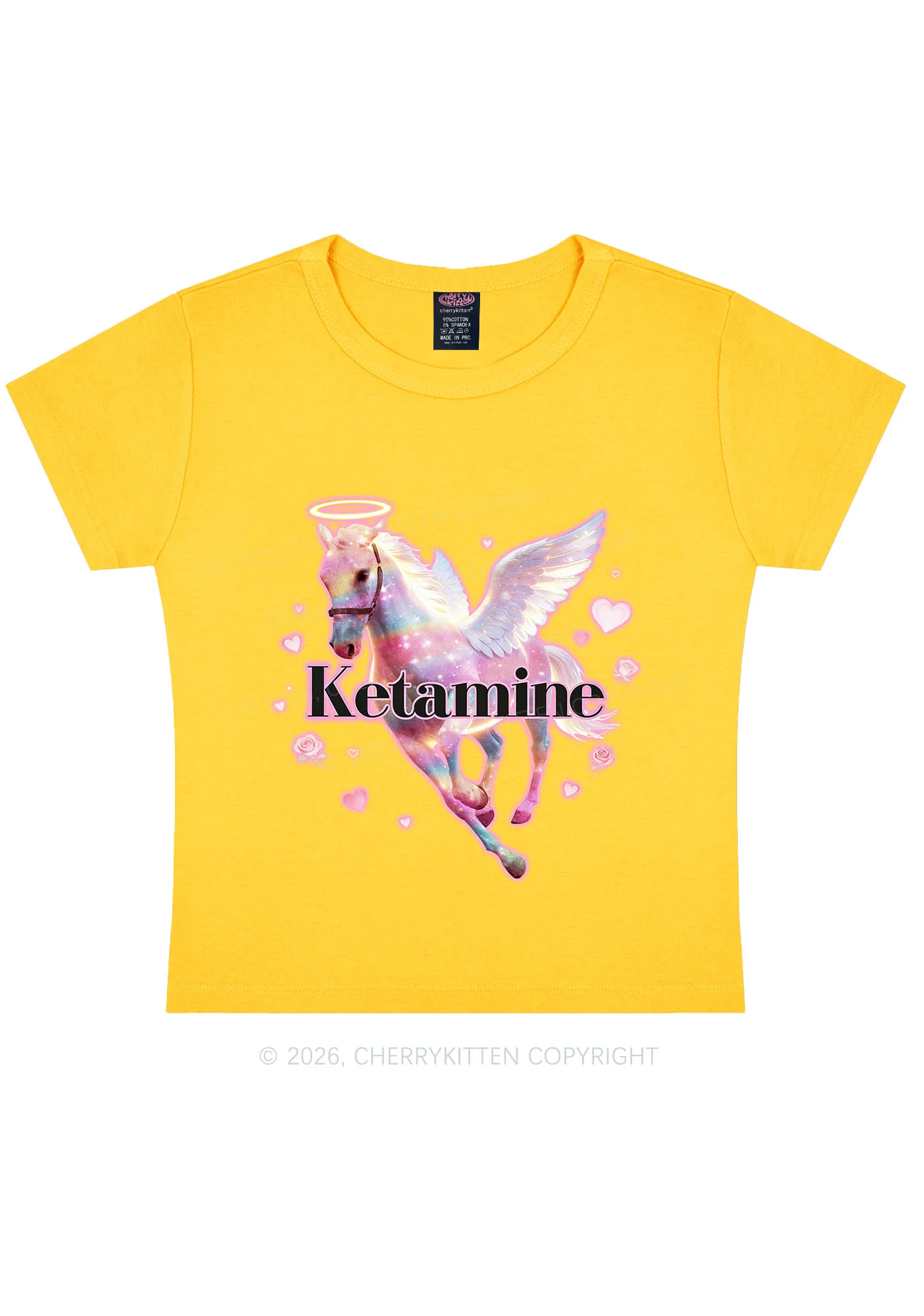 Angel K Horse Valentine's Day Y2K Baby Tee Cherrykitten - Image 8