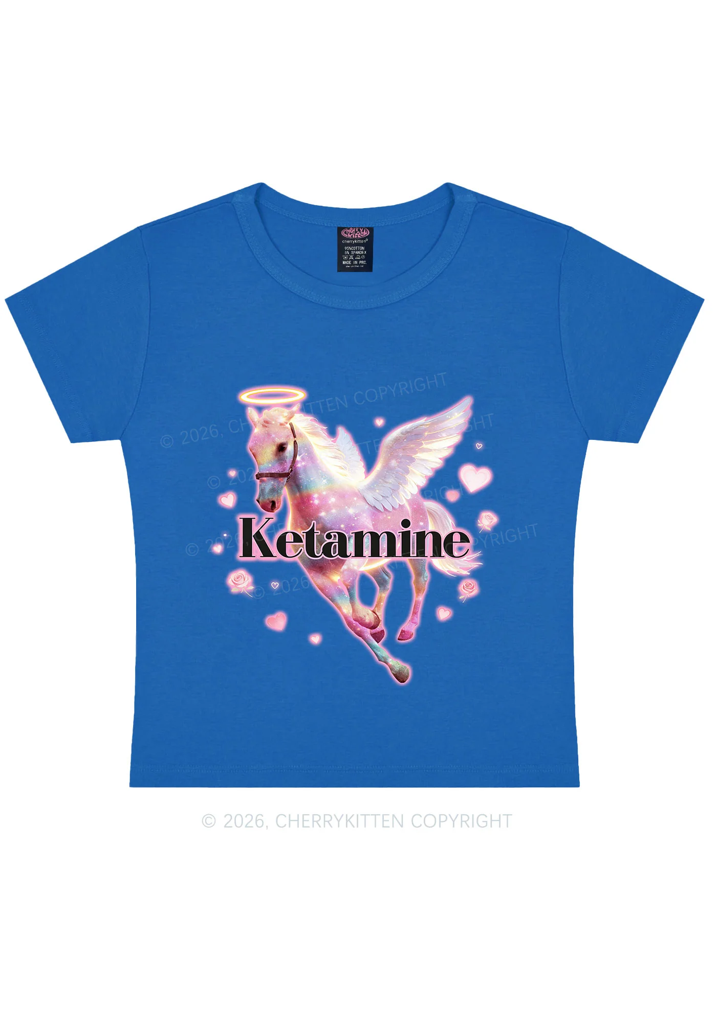 Angel K Horse Valentine's Day Y2K Baby Tee Cherrykitten - Image 9