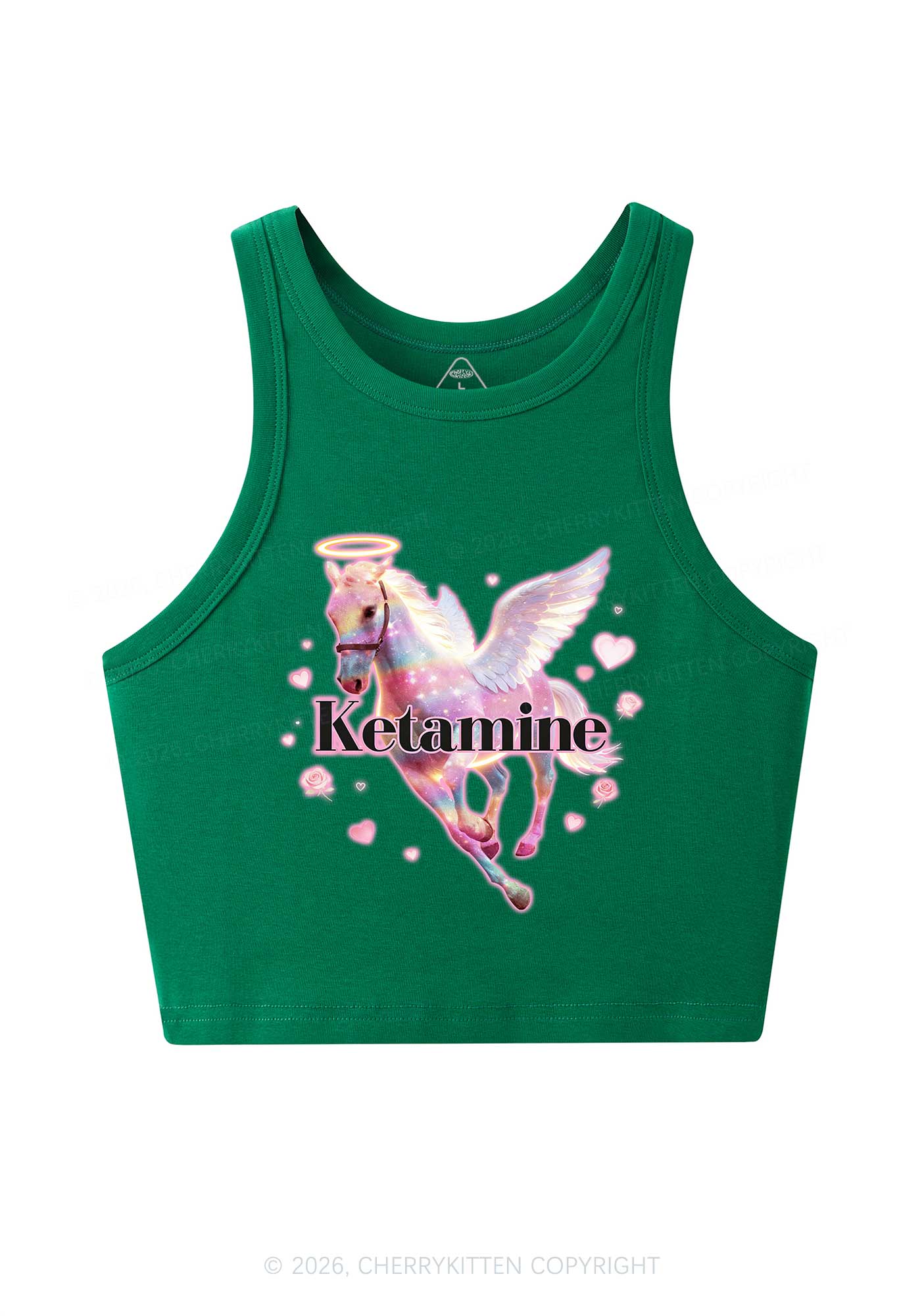 Angel K Horse Valentine's Day Y2K Crop Tank Top Cherrykitten - Image 6