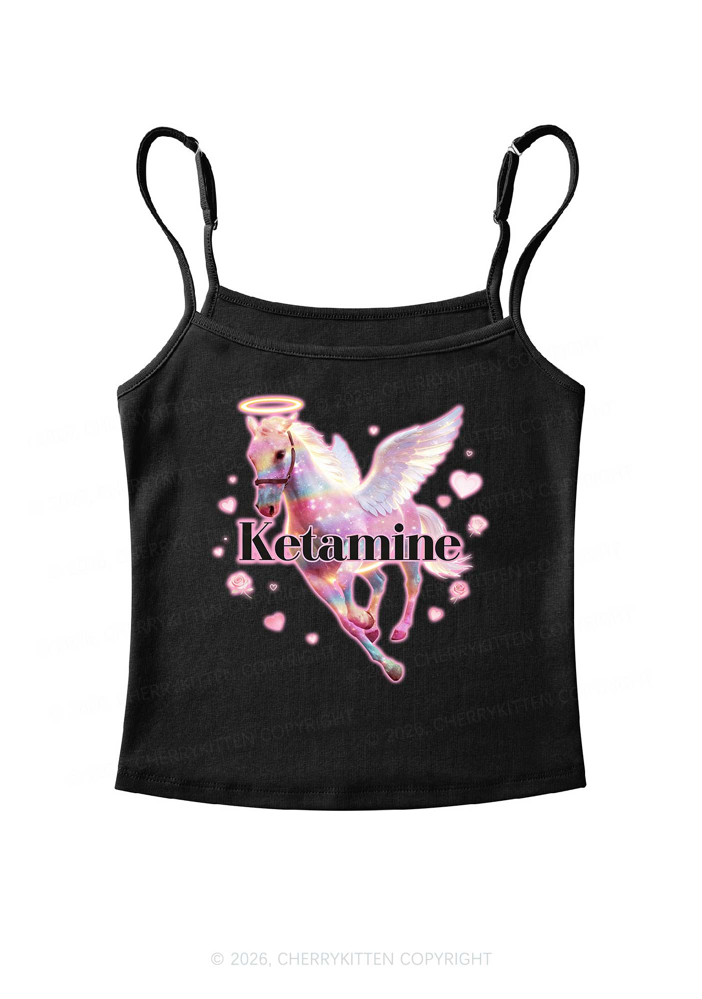Angel K Horse Valentine's Day Y2K Spaghetti Strap Cami Cherrykitten - Image 3