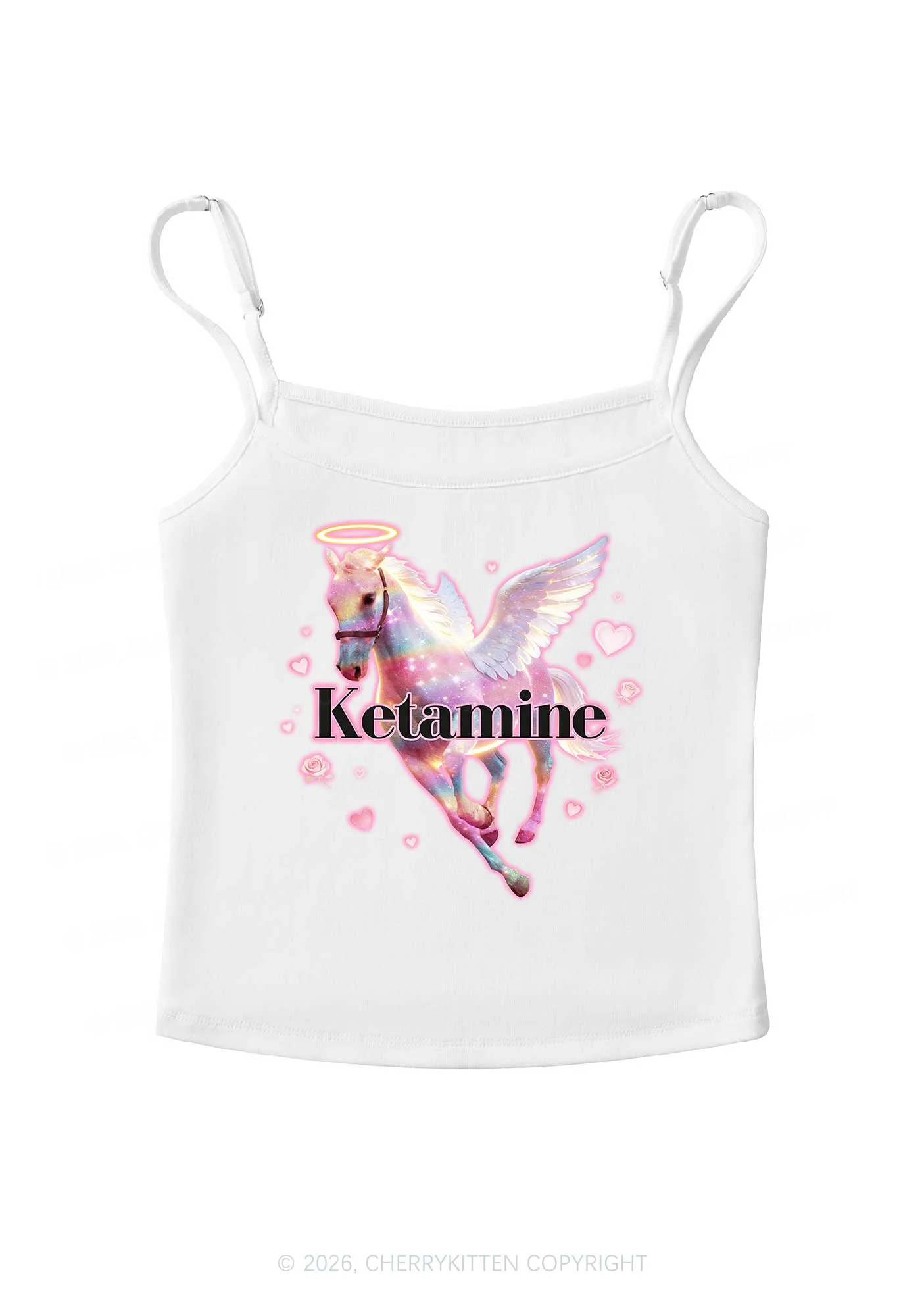 Angel K Horse Valentine's Day Y2K Spaghetti Strap Cami Cherrykitten - Image 4