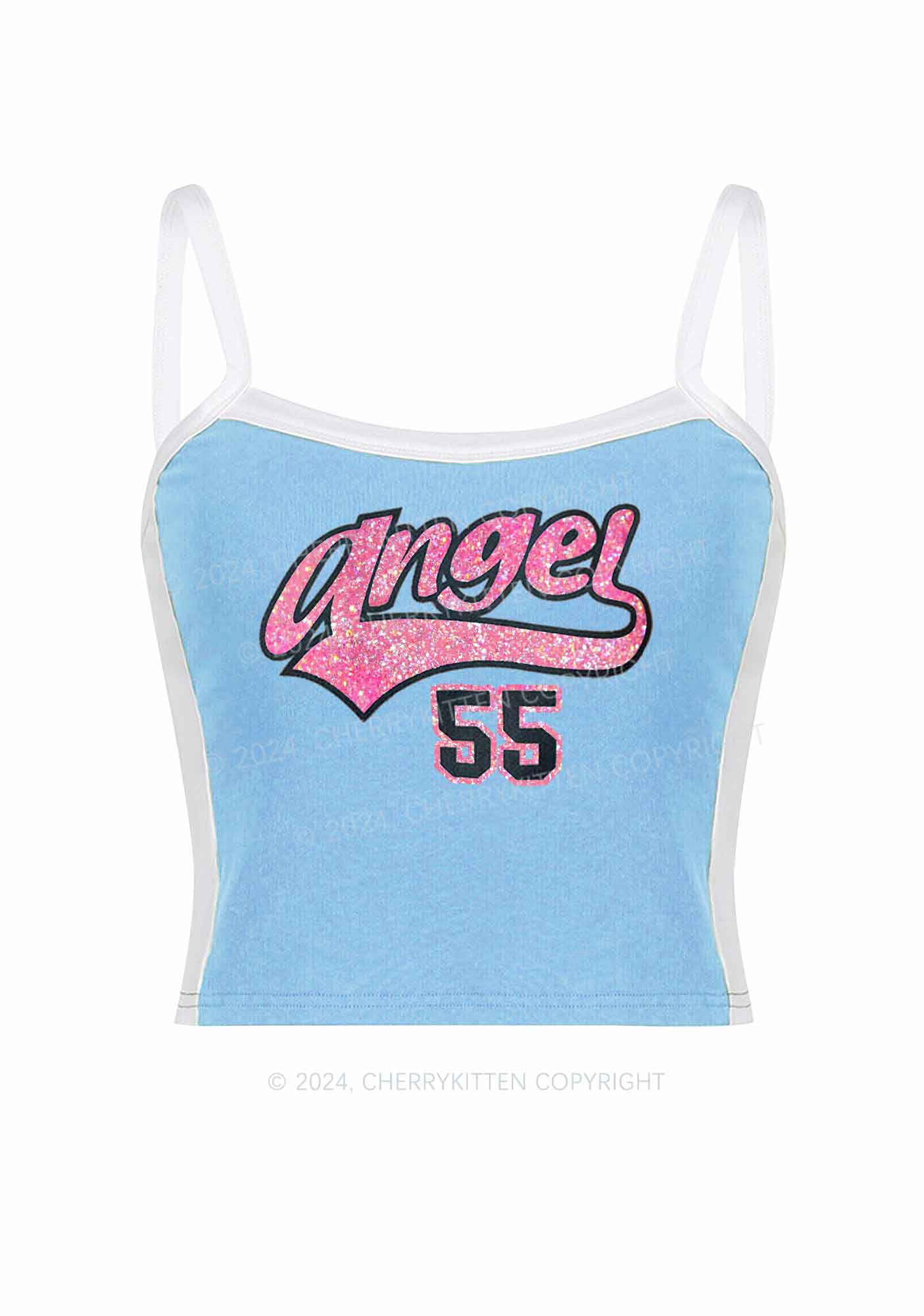 Angel Number Y2K Color Block Crop Cami Top Cherrykitten - Image 3