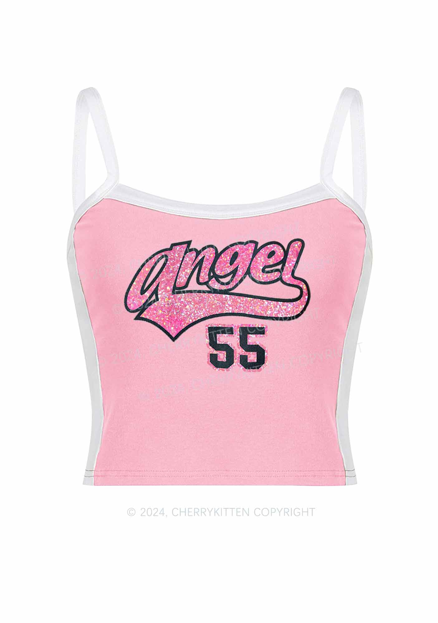 Angel Number Y2K Color Block Crop Cami Top Cherrykitten - Image 4
