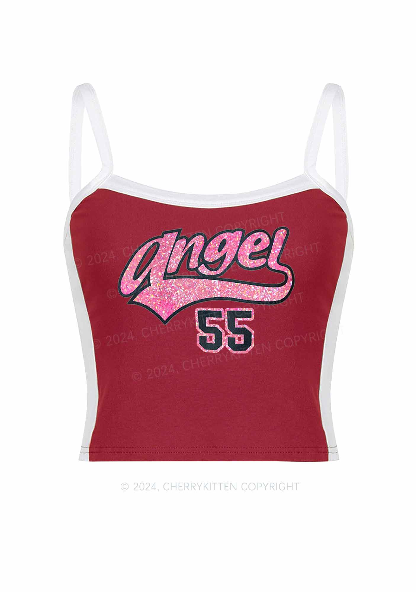 Angel Number Y2K Color Block Crop Cami Top Cherrykitten - Image 5