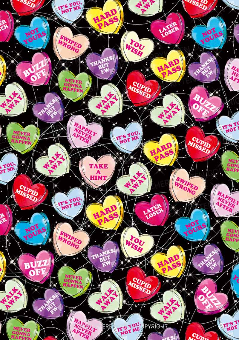 Anti Romantic Candy Y2K Valentine's Day Fleece Long Sleeve Pajama Set Cherrykitten - Image 2