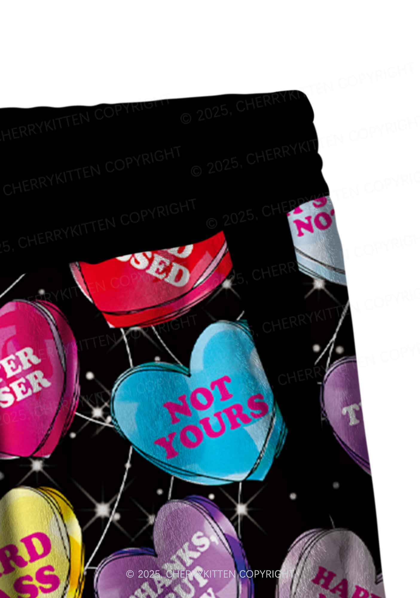 Anti Romantic Candy Y2K Valentine's Day Fleece Long Sleeve Pajama Set Cherrykitten - Image 7