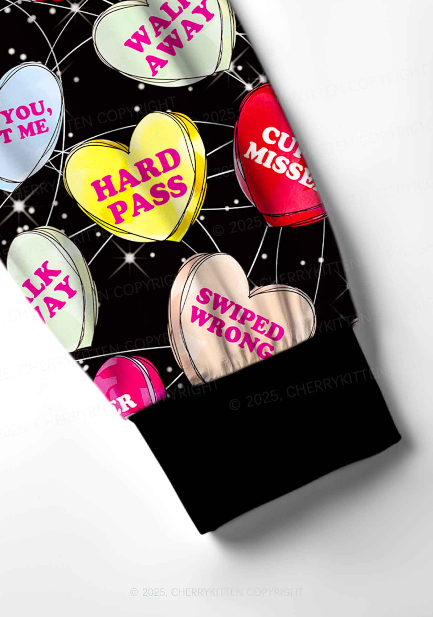 Anti Romantic Candy Y2K Valentine's Day Print Long Sleeve Pajama Set Cherrykitten - Image 5