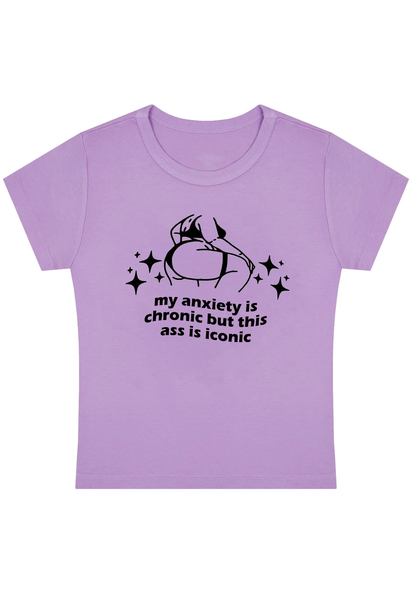 Anxiety Chronic Ass Iconic Y2K Baby Tee - Image 3