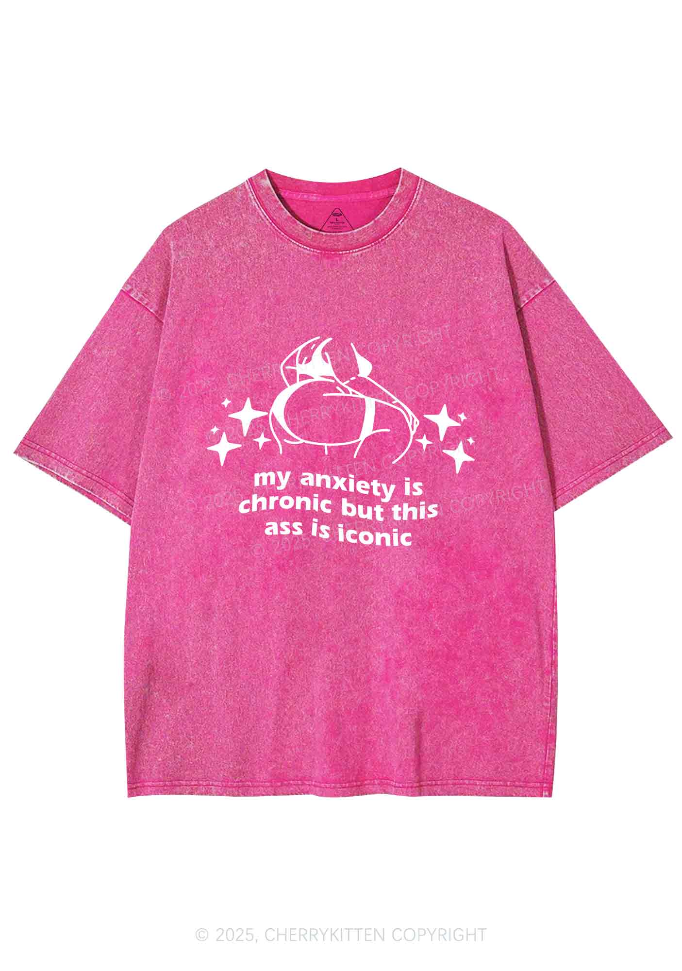 Anxiety Chronic Ass Iconic Y2K Shirts Washed Tee Cherrykitten - Image 5