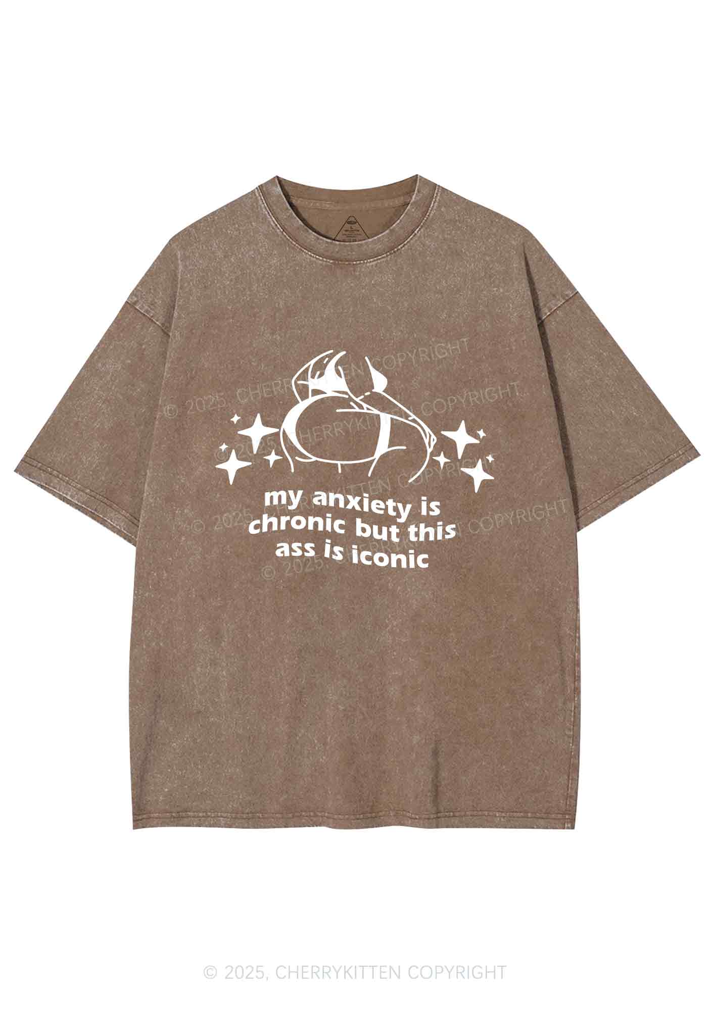 Anxiety Chronic Ass Iconic Y2K Shirts Washed Tee Cherrykitten - Image 8