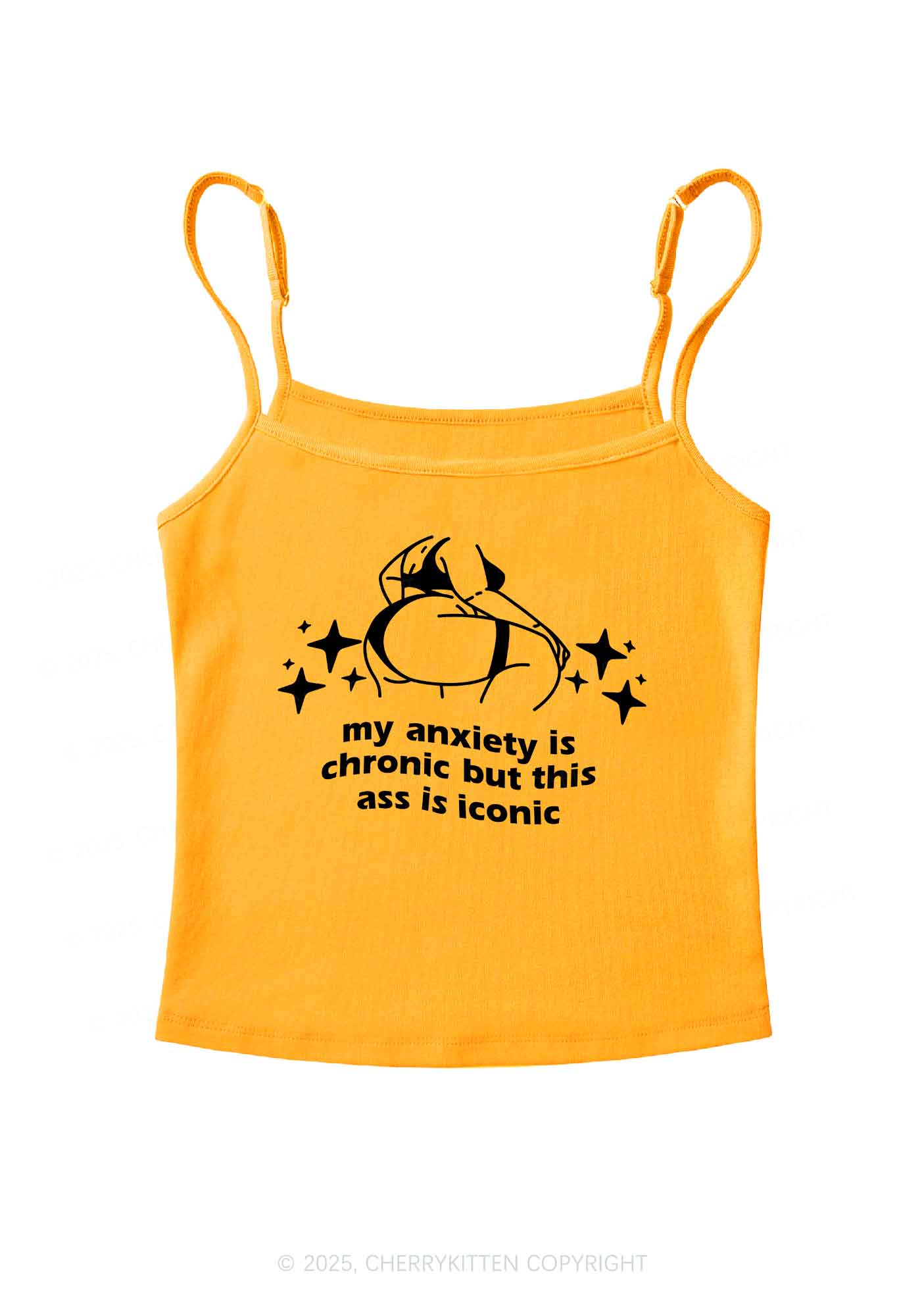 Anxiety Chronic Ass Iconic Y2K Spaghetti Strap Cami Cherrykitten - Image 6