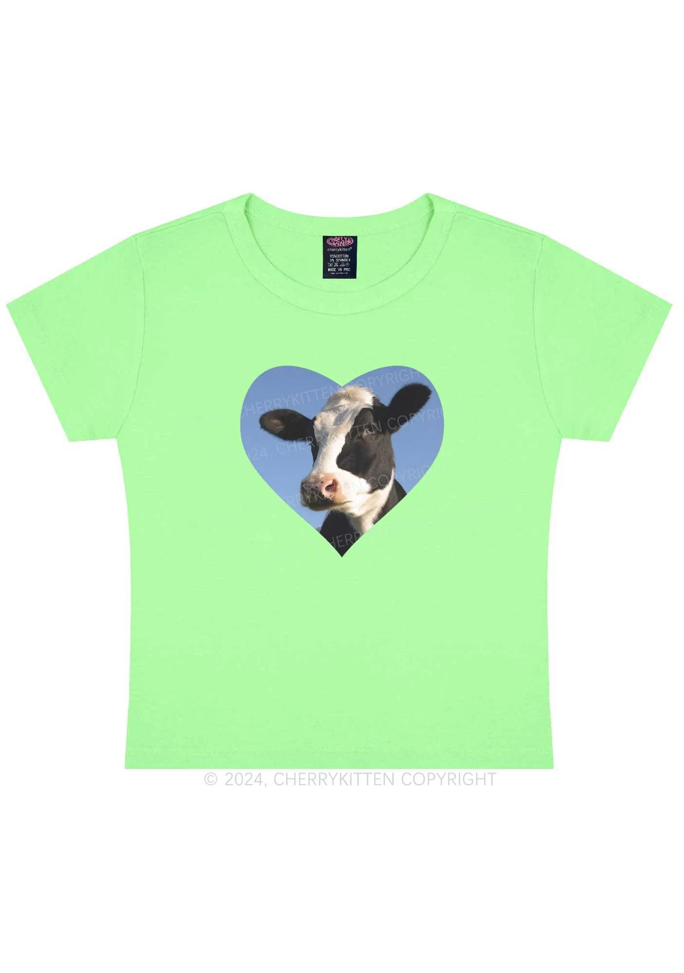 Attentive Cow Y2K Baby Tee Cherrykitten - Image 10
