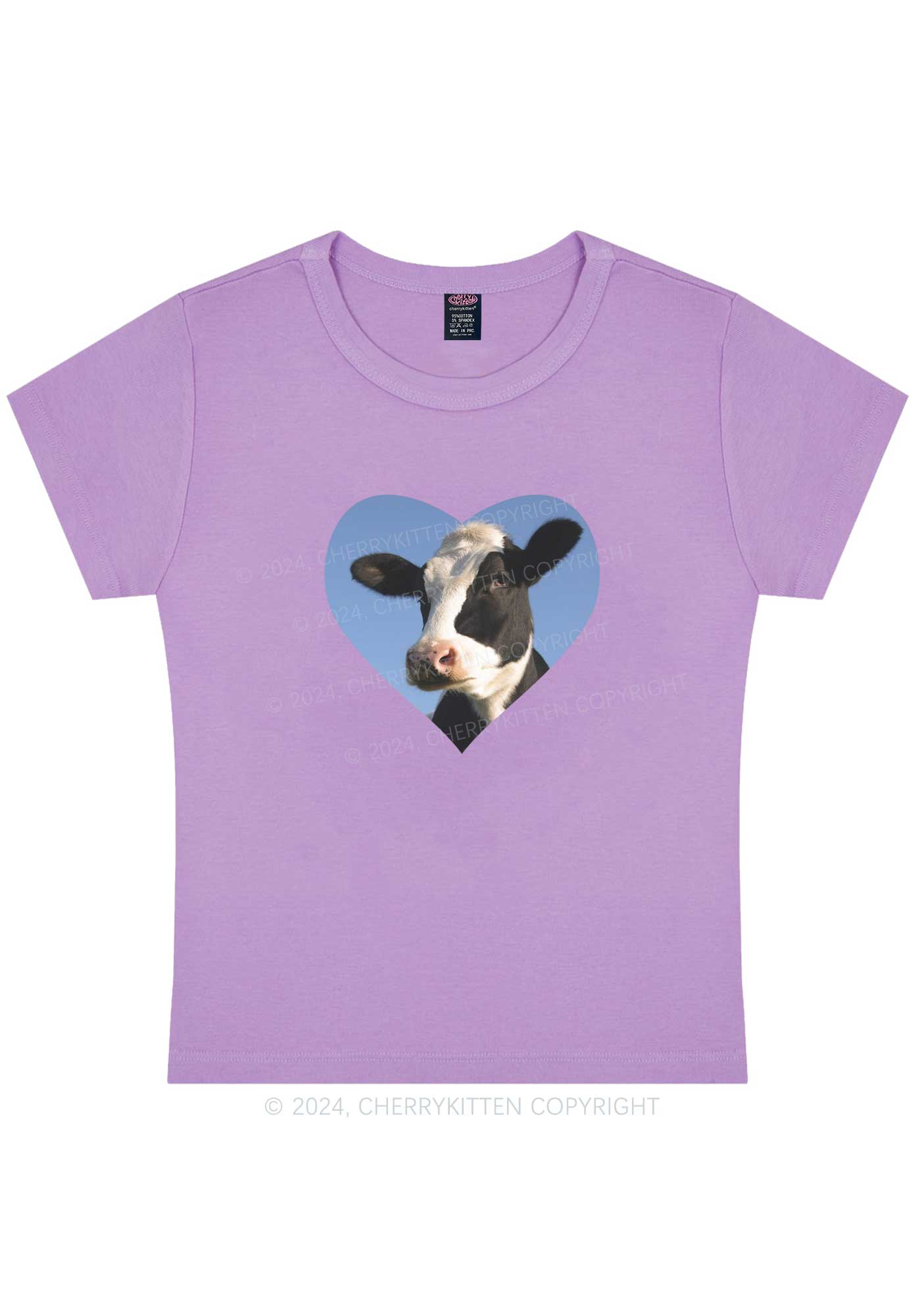 Attentive Cow Y2K Baby Tee Cherrykitten - Image 4