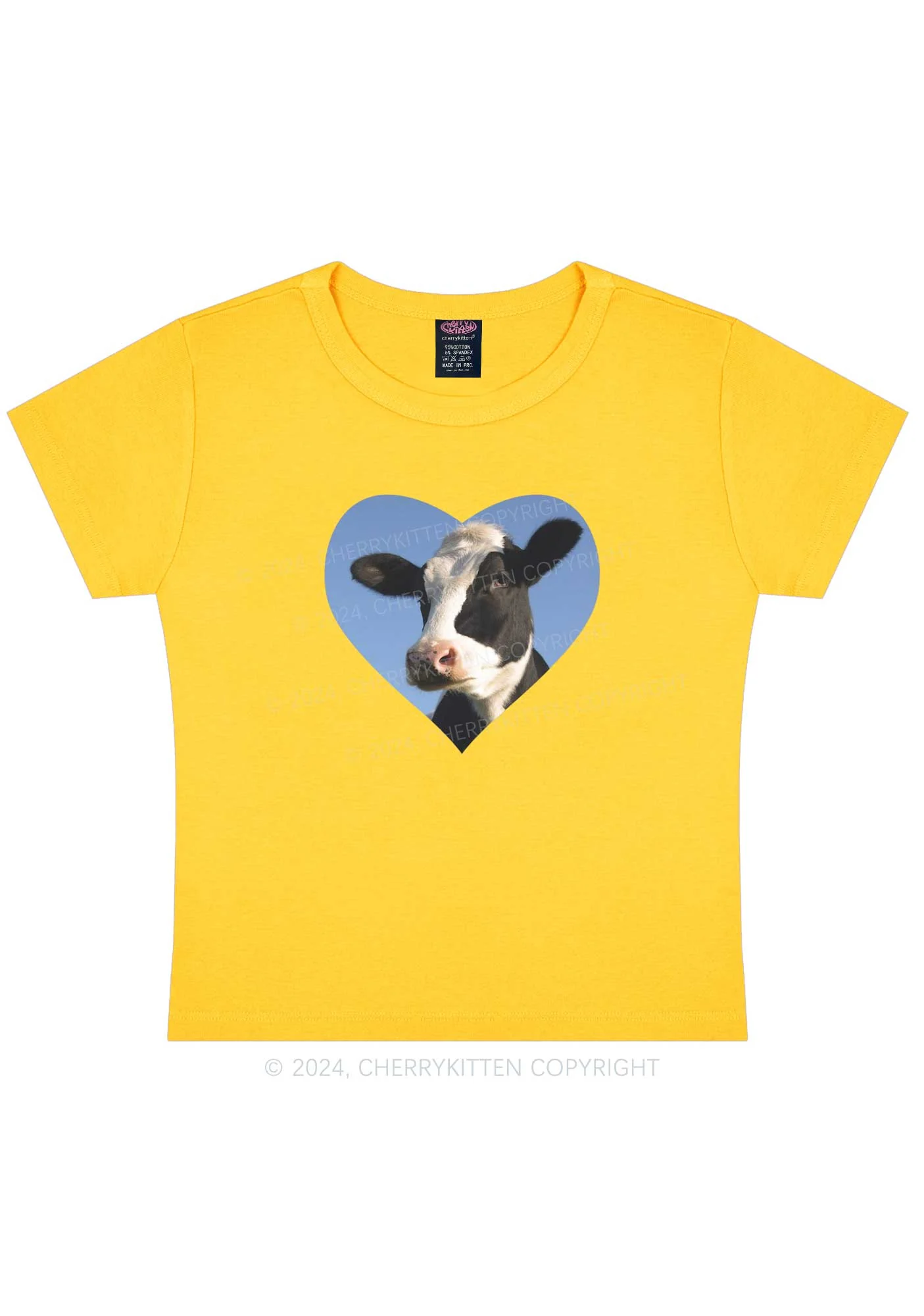 Attentive Cow Y2K Baby Tee Cherrykitten - Image 6