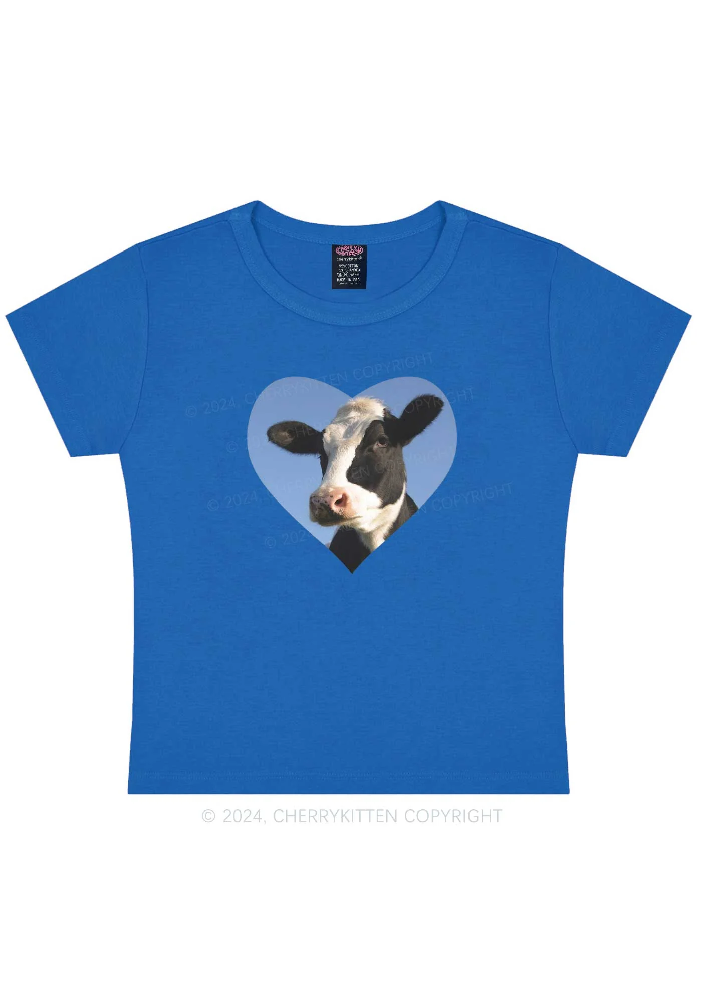 Attentive Cow Y2K Baby Tee Cherrykitten - Image 7
