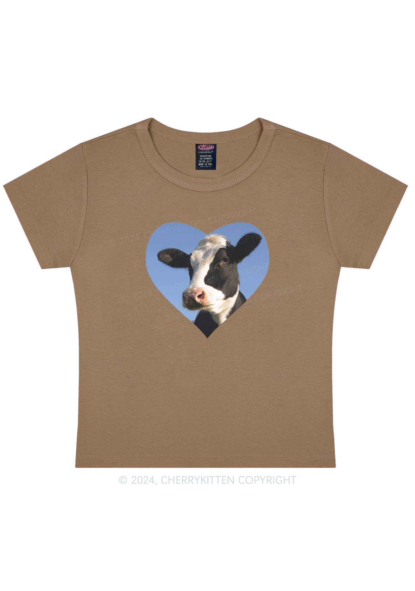 Attentive Cow Y2K Baby Tee Cherrykitten - Image 8