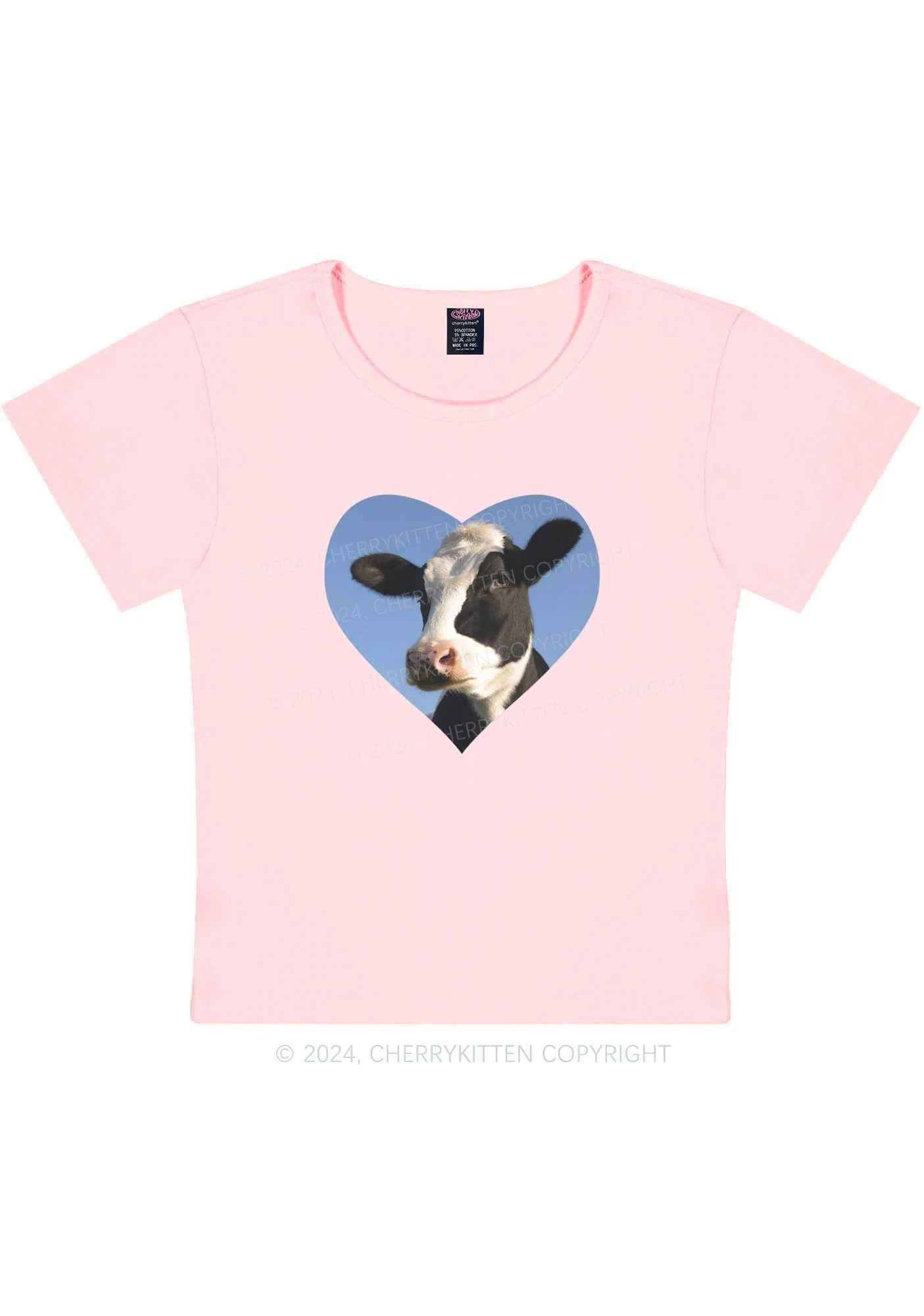 Attentive Cow Y2K Baby Tee Cherrykitten - Image 9