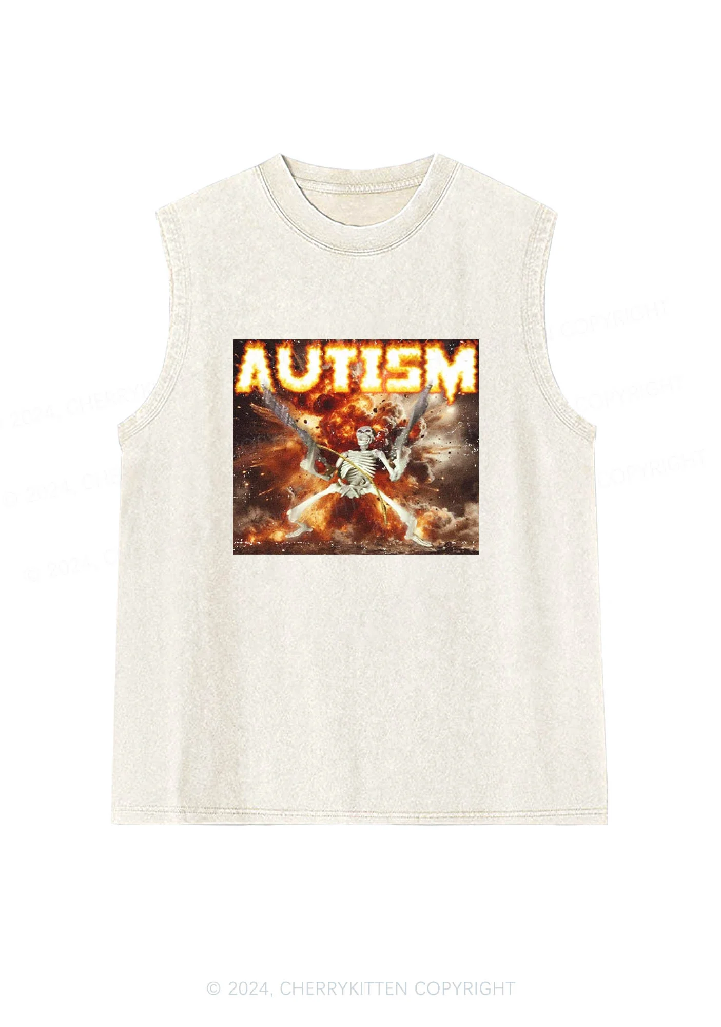 Autism Y2K Washed Tank Cherrykitten - Image 4