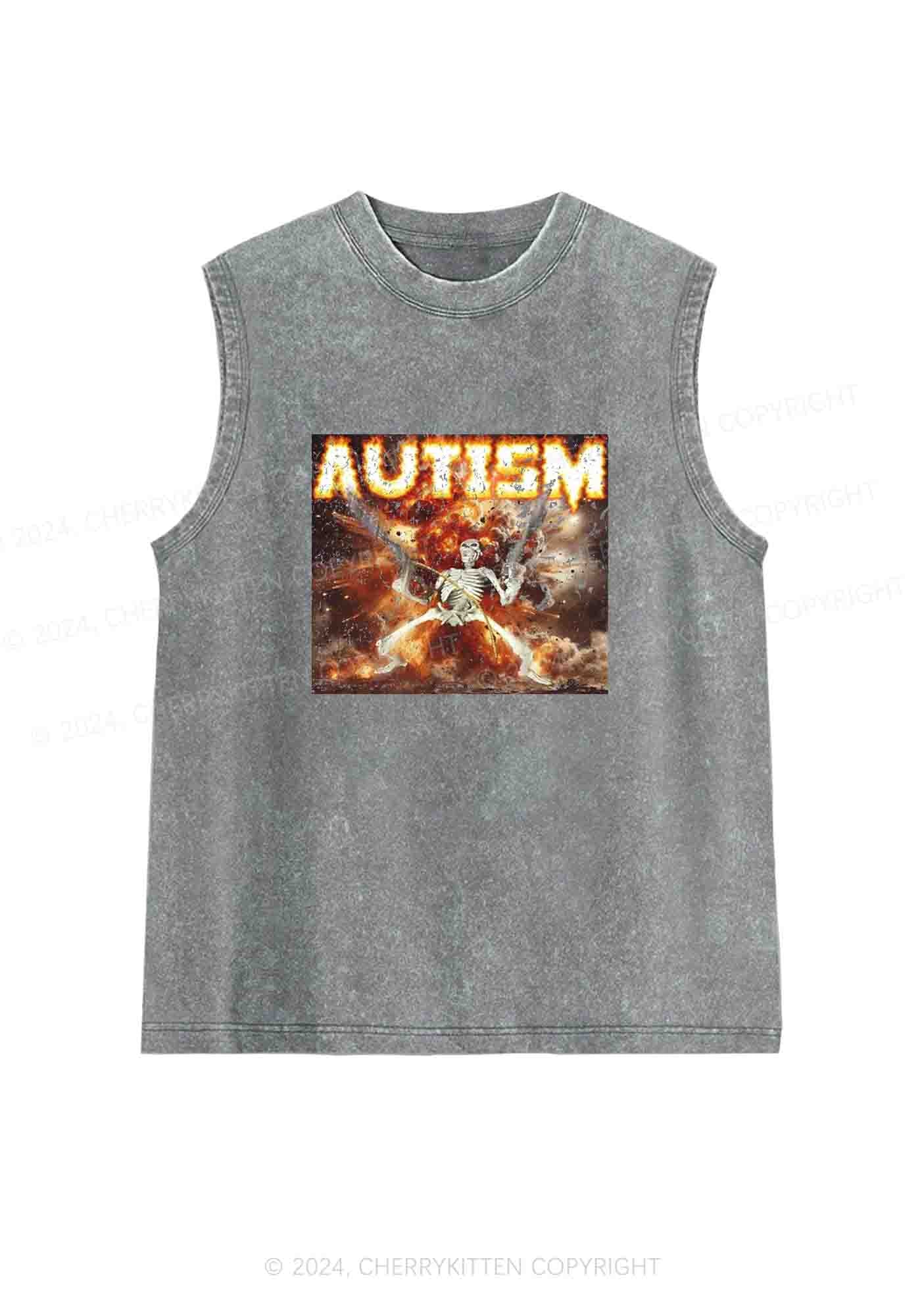 Autism Y2K Washed Tank Cherrykitten - Image 5