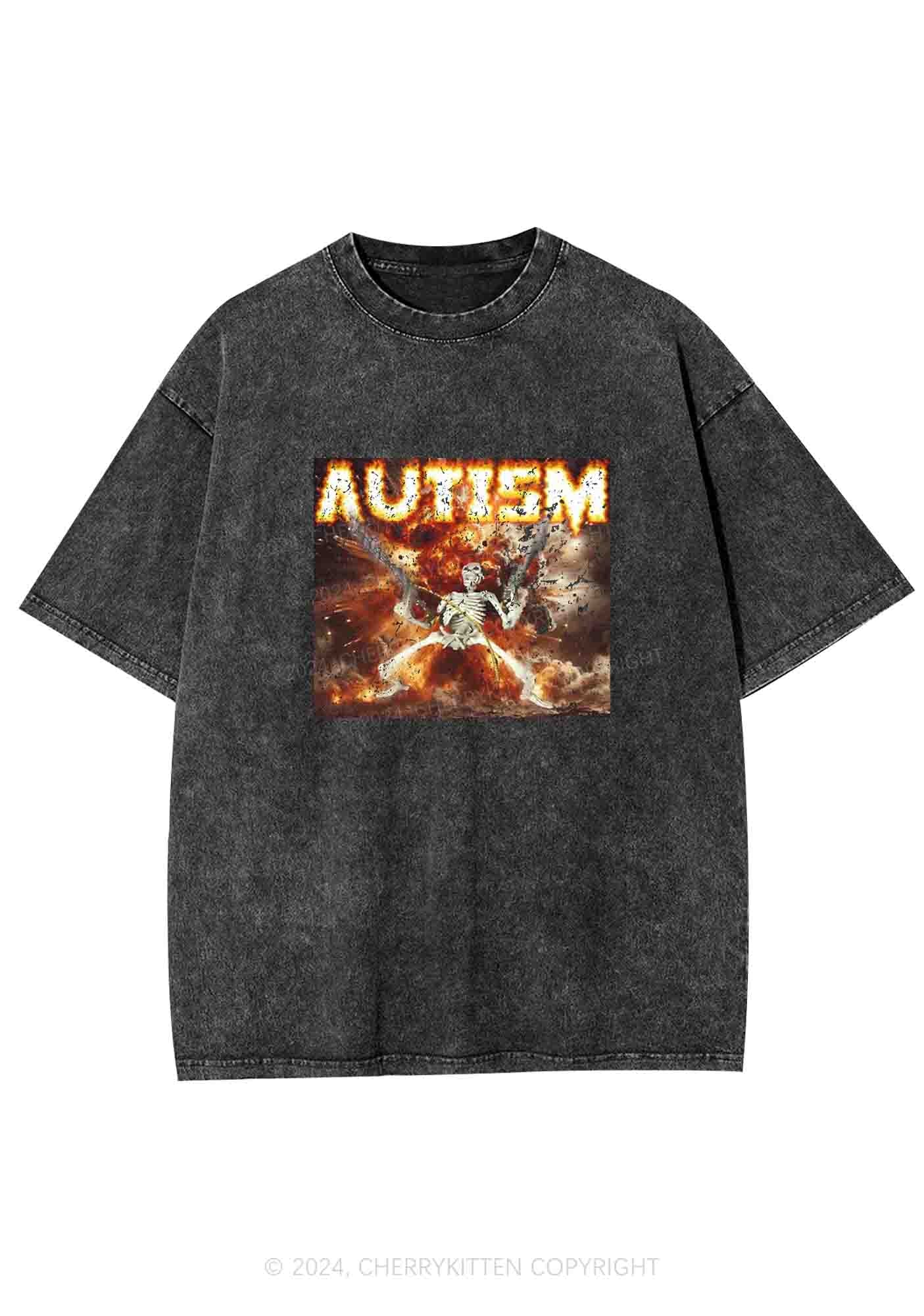 Autism Y2K Washed Tee Cherrykitten - Image 3