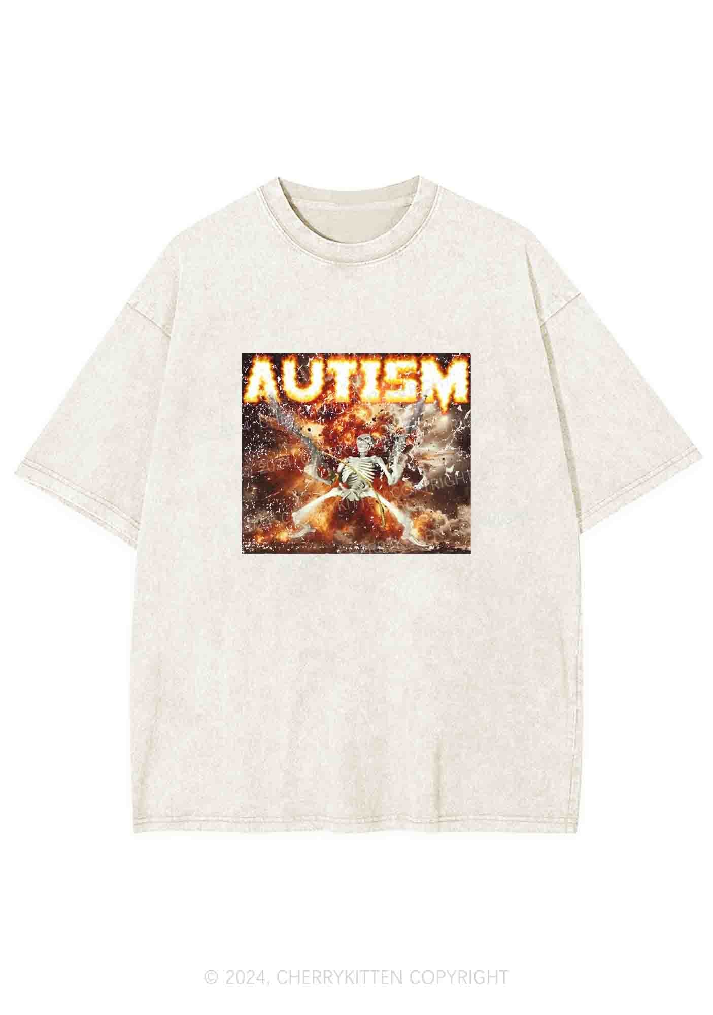 Autism Y2K Washed Tee Cherrykitten - Image 4