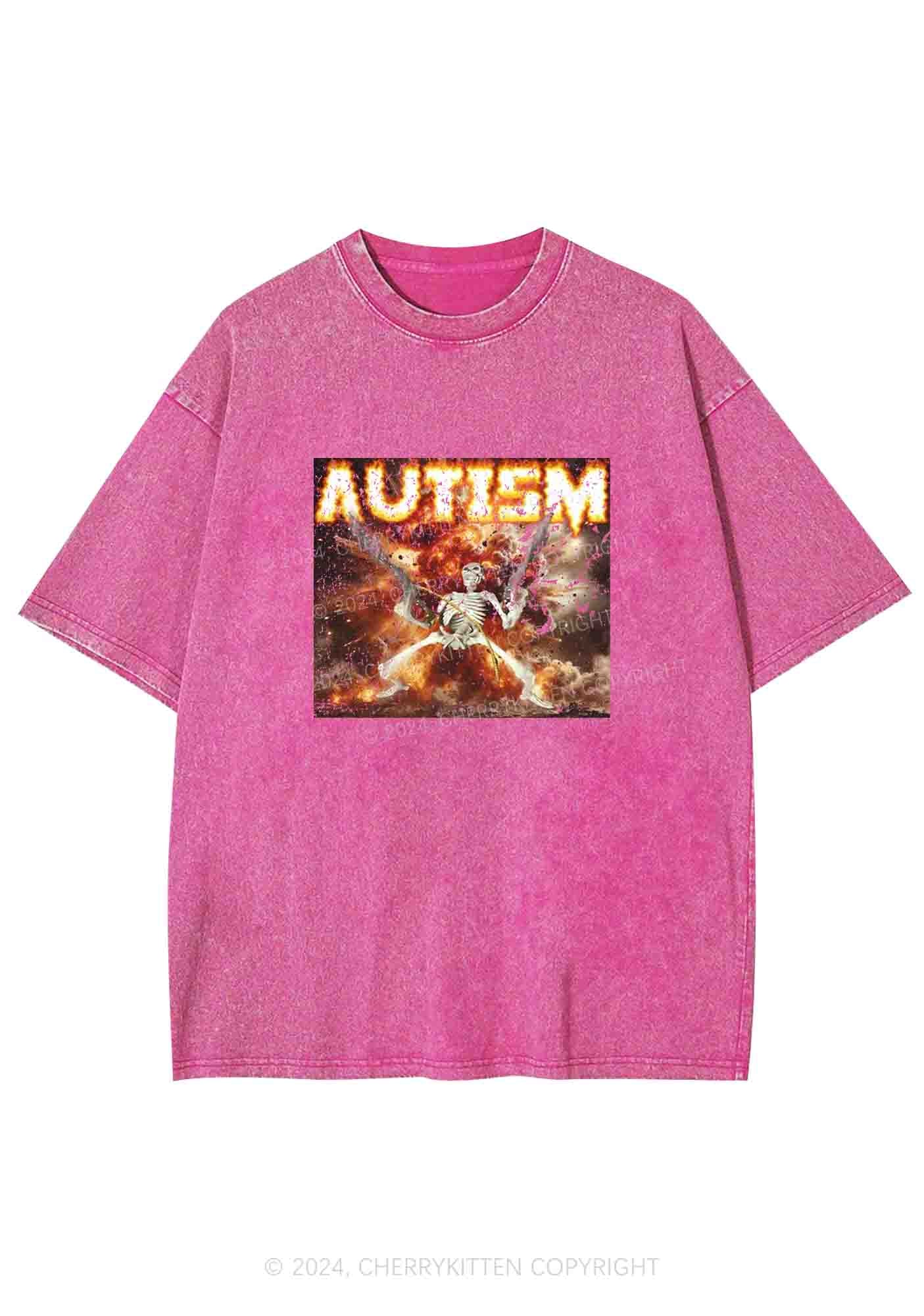 Autism Y2K Washed Tee Cherrykitten - Image 5