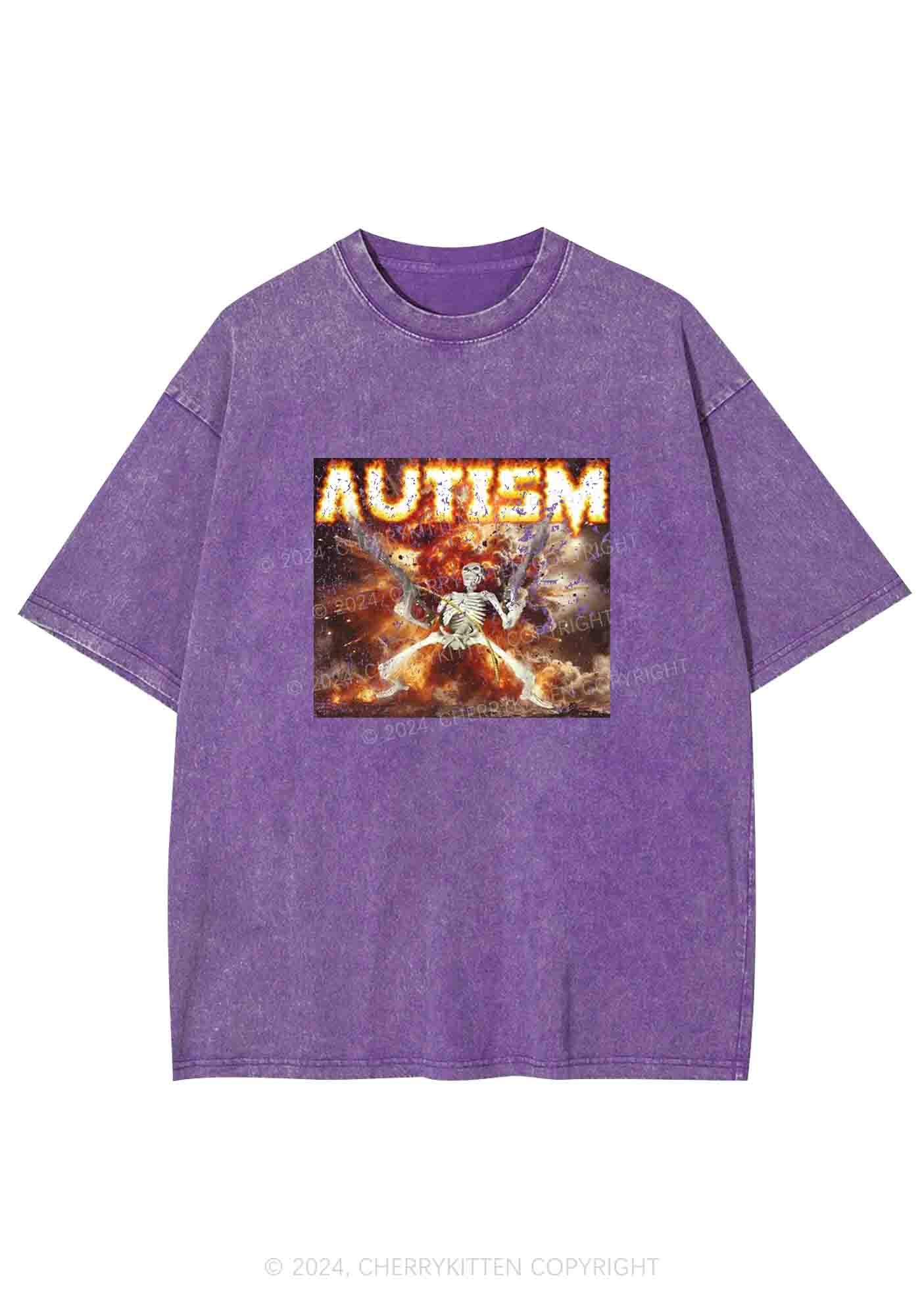 Autism Y2K Washed Tee Cherrykitten - Image 6