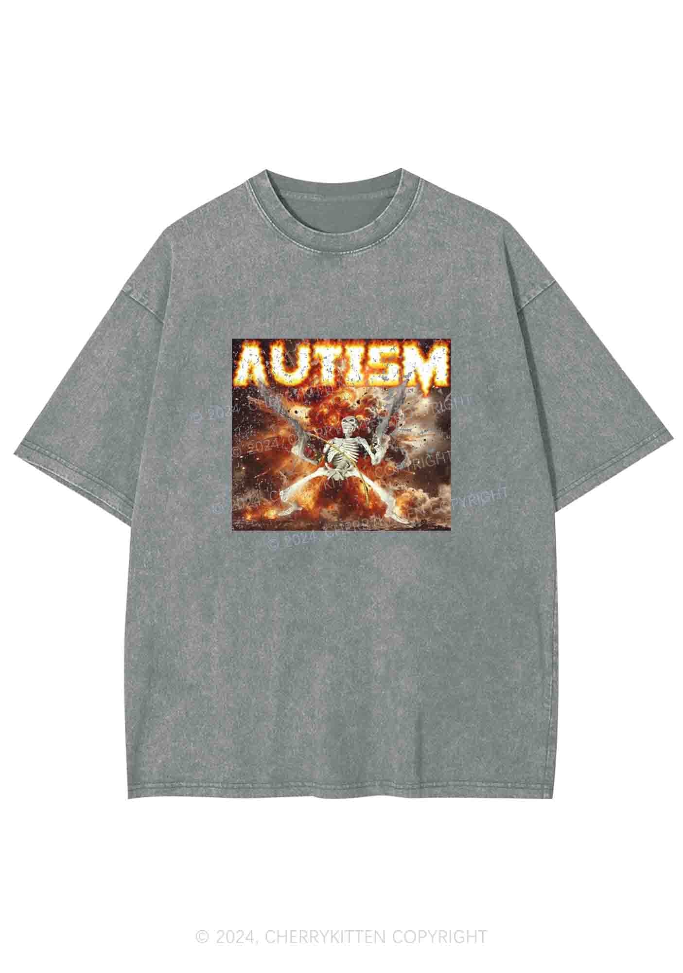 Autism Y2K Washed Tee Cherrykitten - Image 7