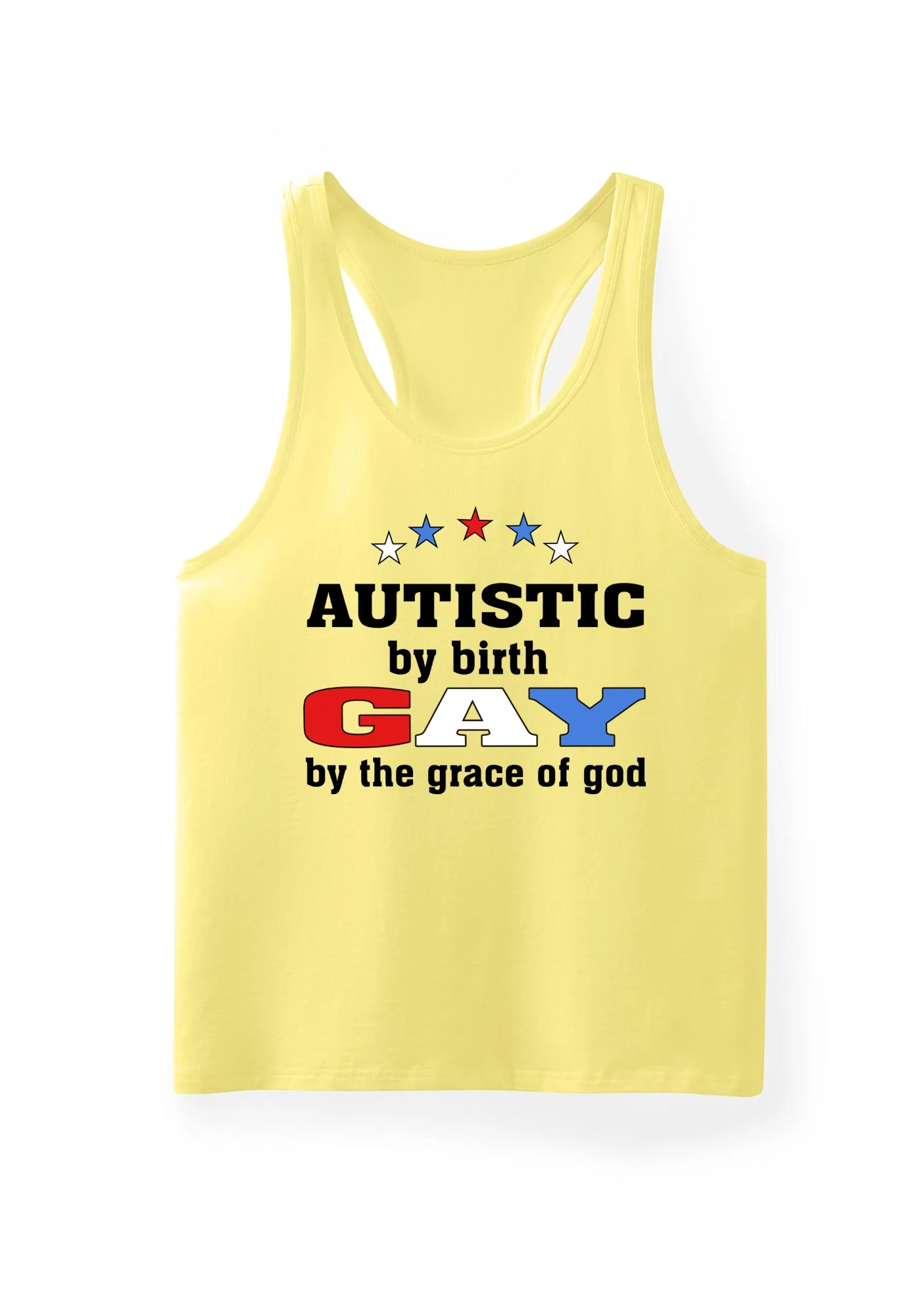Autistic By Birth Gay Pride Y2K Men Racerback Tank Top Cherrykitten - Image 4