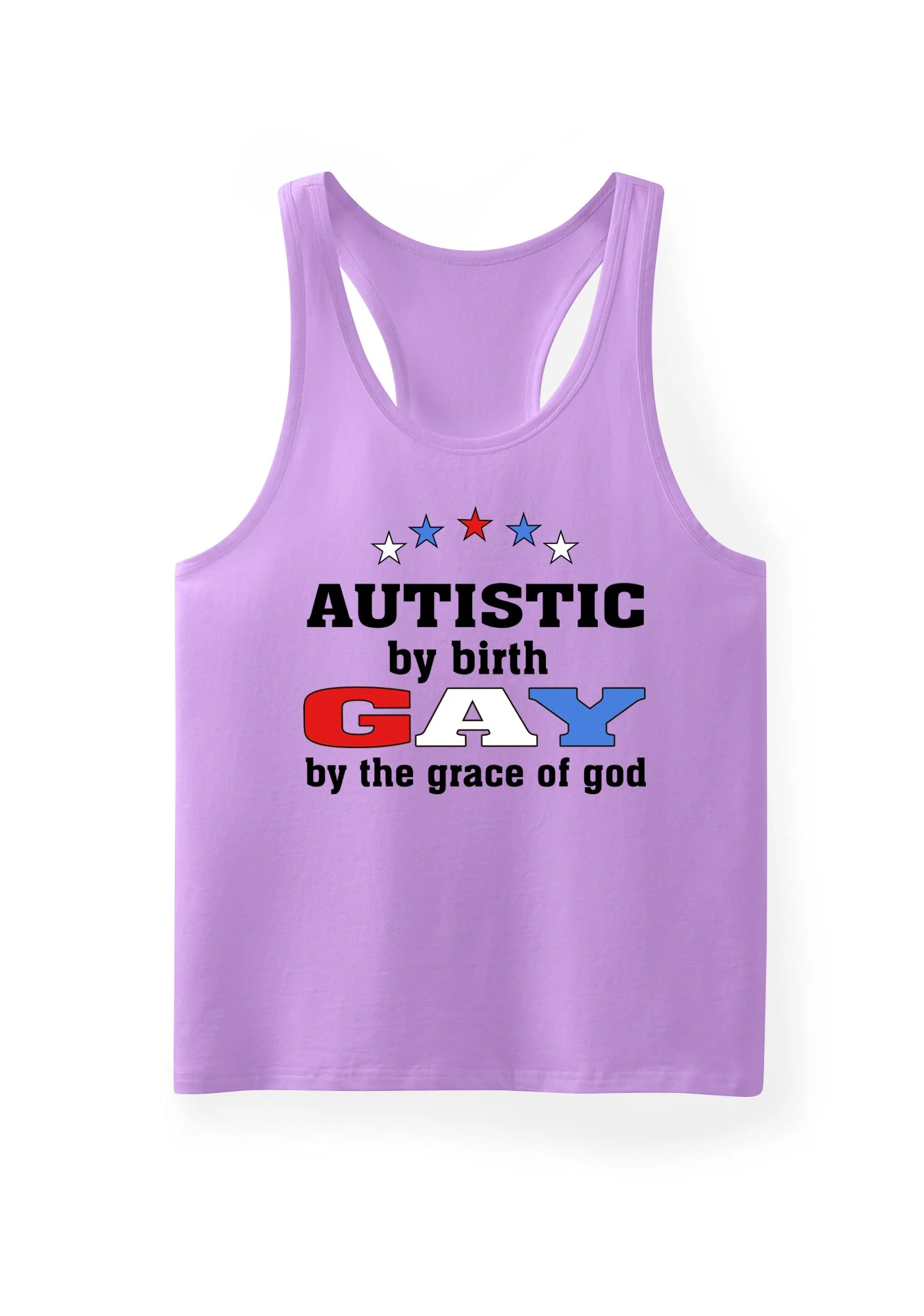 Autistic By Birth Gay Pride Y2K Men Racerback Tank Top Cherrykitten - Image 9