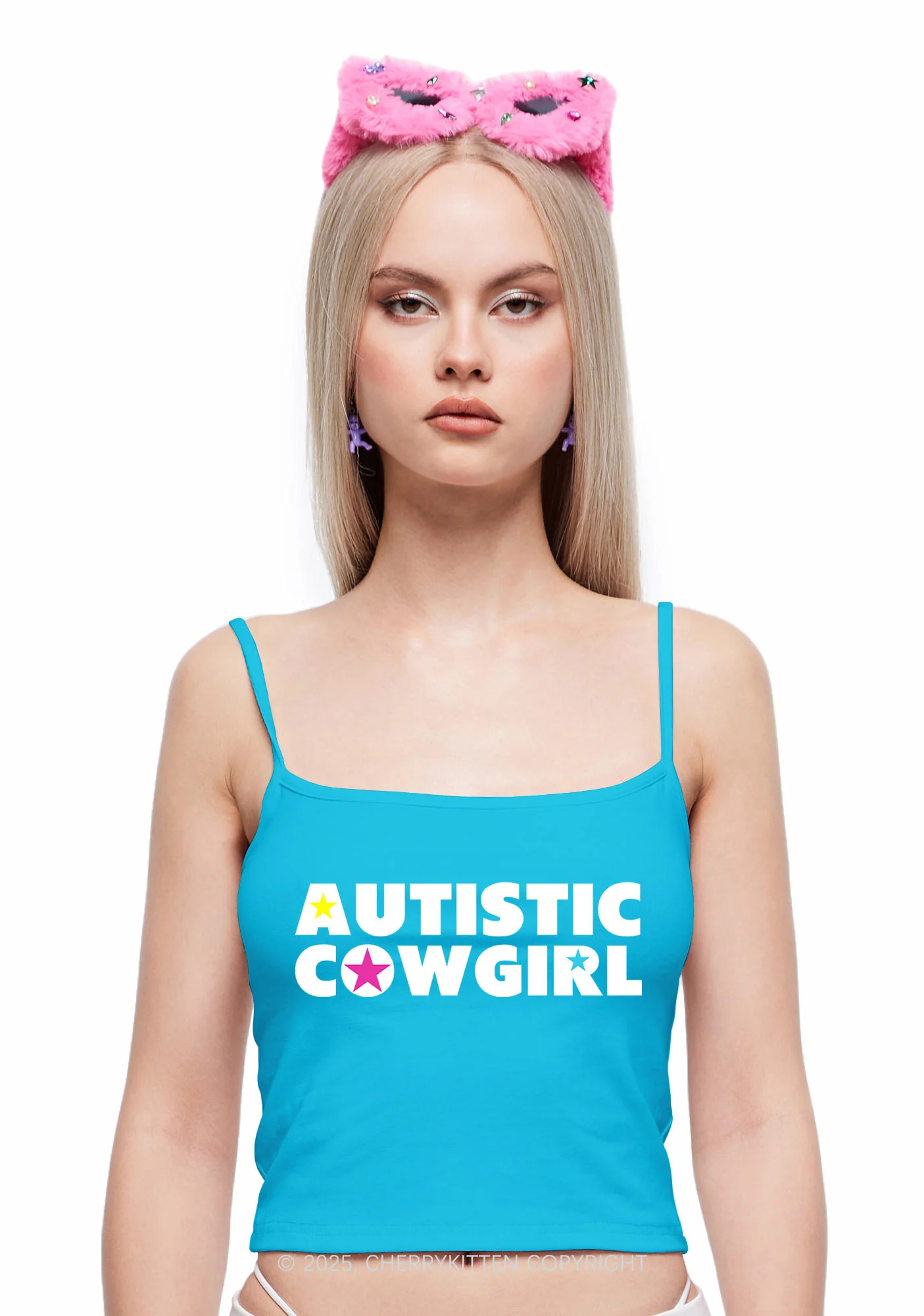 Autistic Cowgirl Y2K Spaghetti Strap Cami Cherrykitten - Image 2