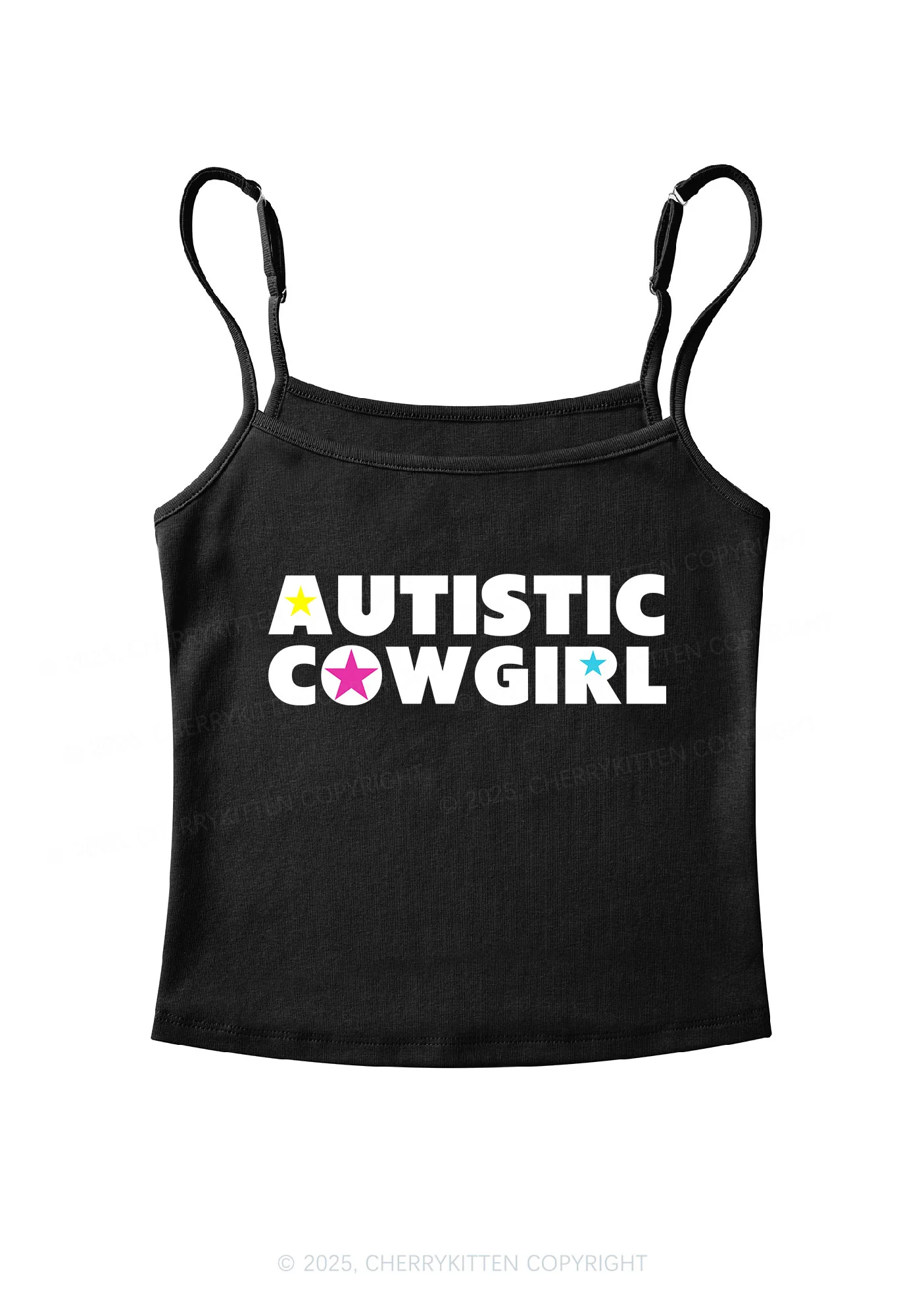 Autistic Cowgirl Y2K Spaghetti Strap Cami Cherrykitten - Image 3