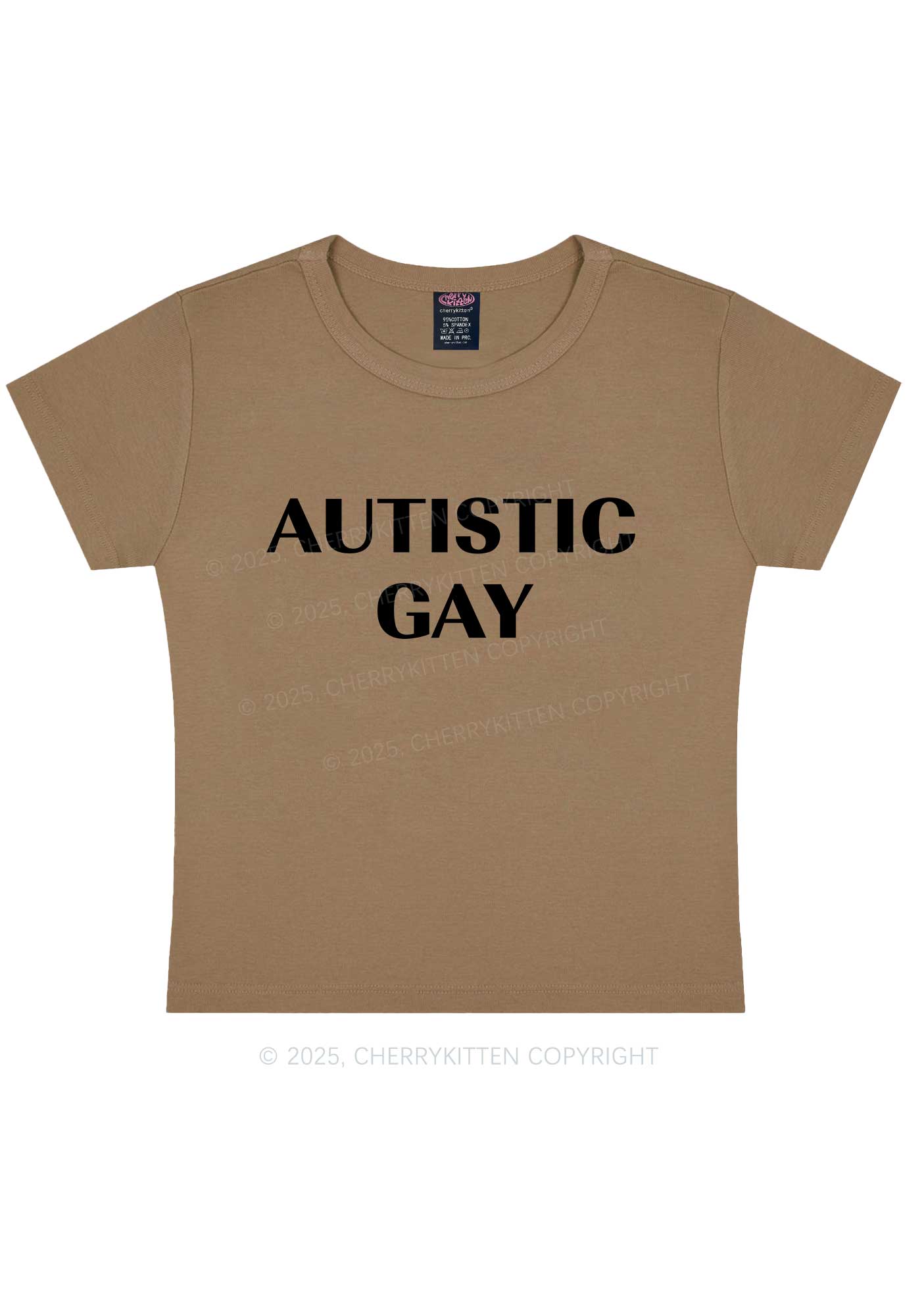 Autistic Gay Pride Y2K Baby Tee Cherrykitten - Image 10