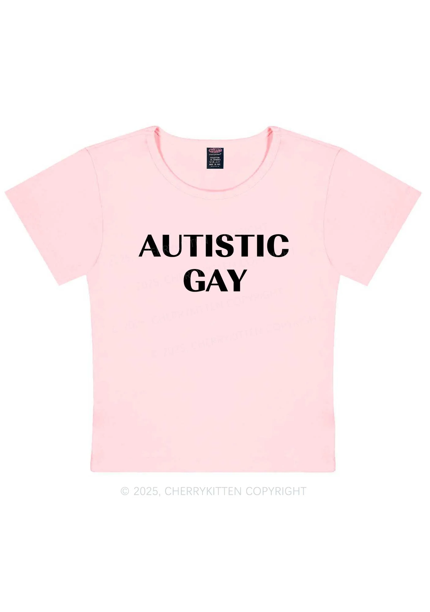 Autistic Gay Pride Y2K Baby Tee Cherrykitten - Image 12