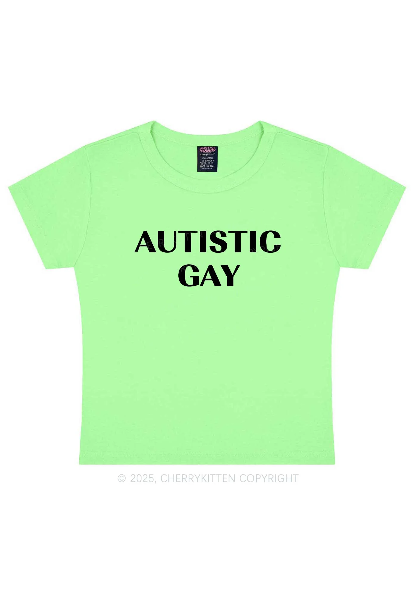 Autistic Gay Pride Y2K Baby Tee Cherrykitten - Image 13