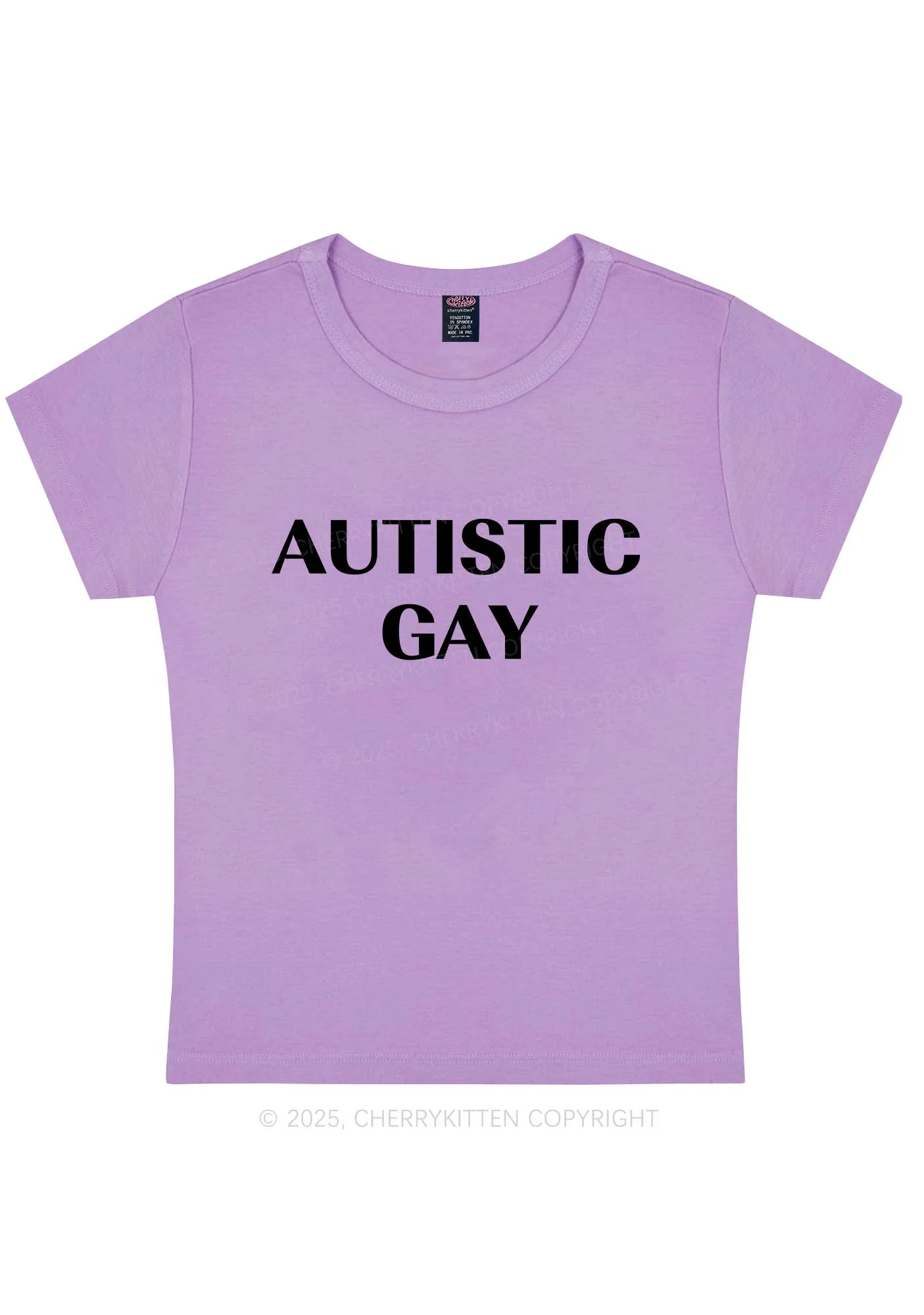 Autistic Gay Pride Y2K Baby Tee Cherrykitten - Image 8