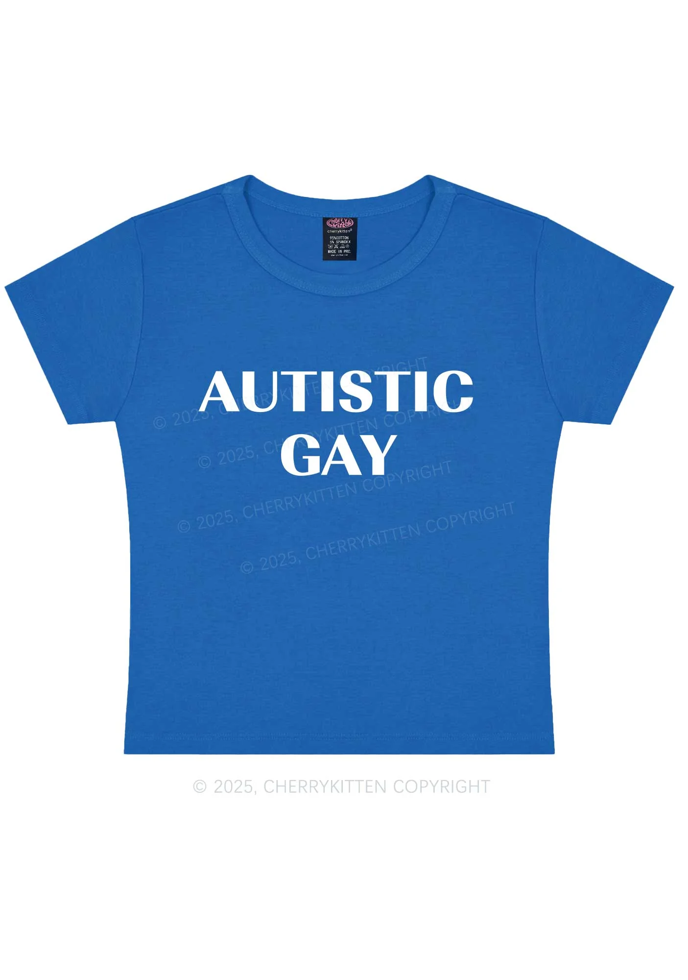 Autistic Gay Pride Y2K Baby Tee Cherrykitten - Image 9