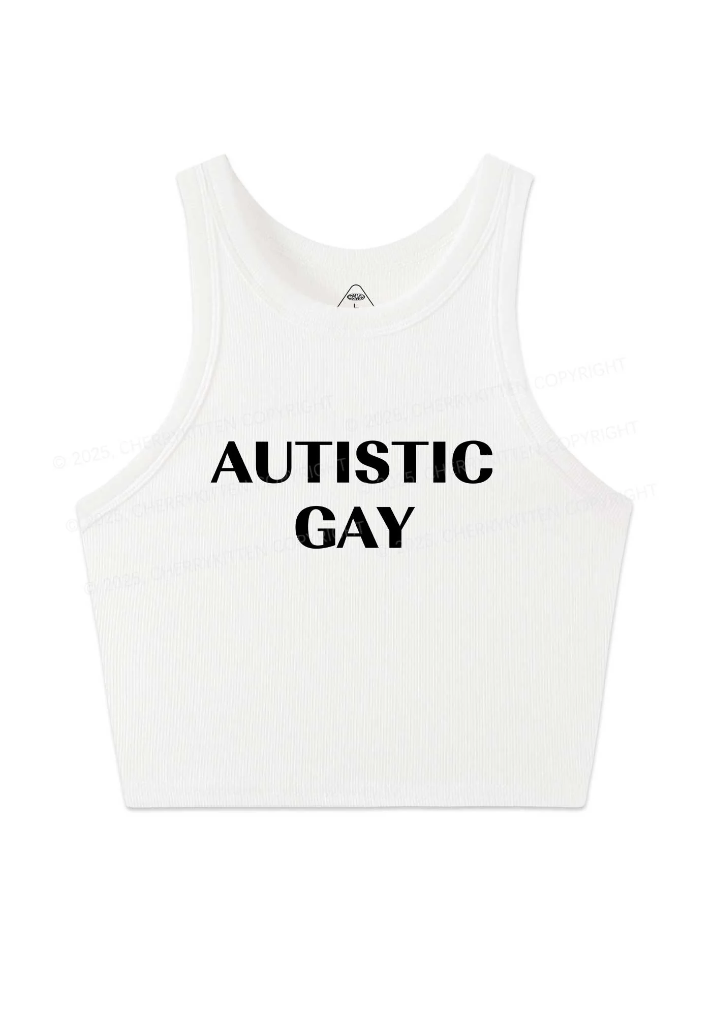 Autistic Gay Pride Y2K Crop Tank Top Cherrykitten - Image 3