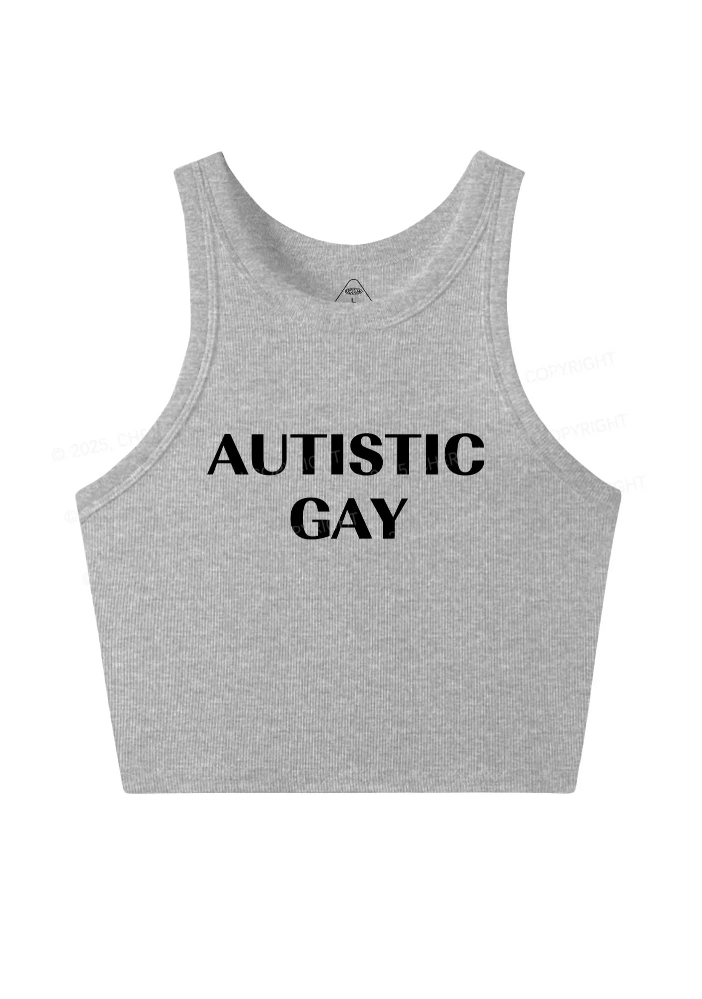 Autistic Gay Pride Y2K Crop Tank Top Cherrykitten - Image 5